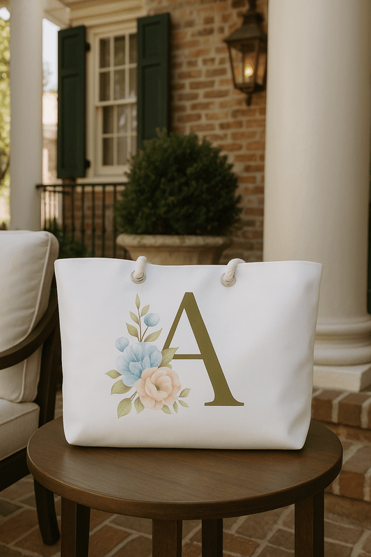 Monogram Oversized Weekender Bag – Letter A | Southern Belle & Sea™ - Southern Belle & Sea