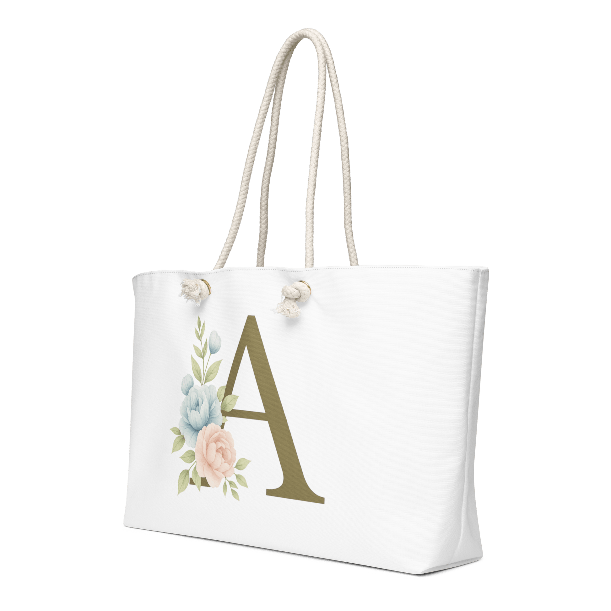 Monogram Oversized Weekender Bag – Letter A | Southern Belle & Sea™ - Southern Belle & Sea