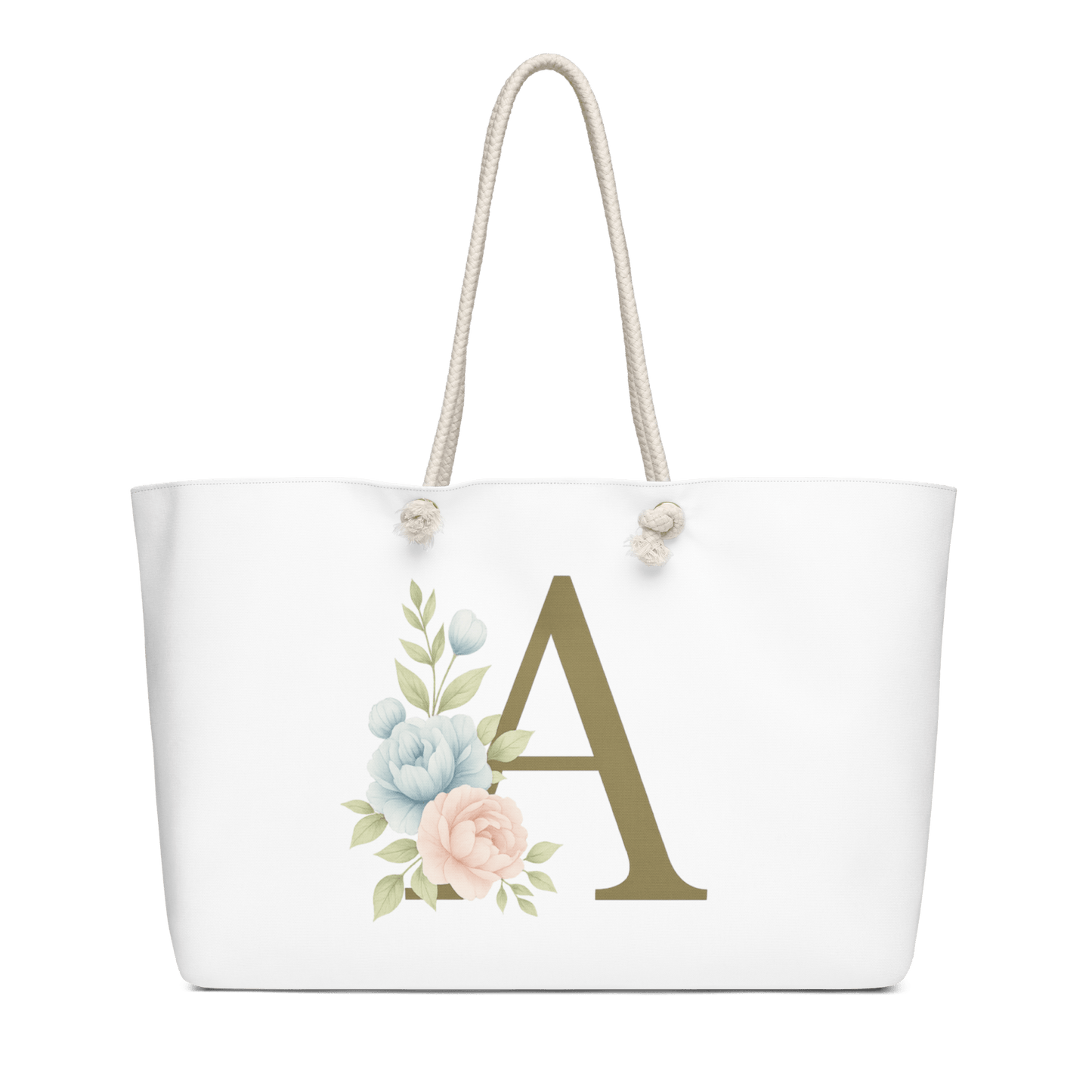 Monogram Oversized Weekender Bag – Letter A | Southern Belle & Sea™ - Southern Belle & Sea