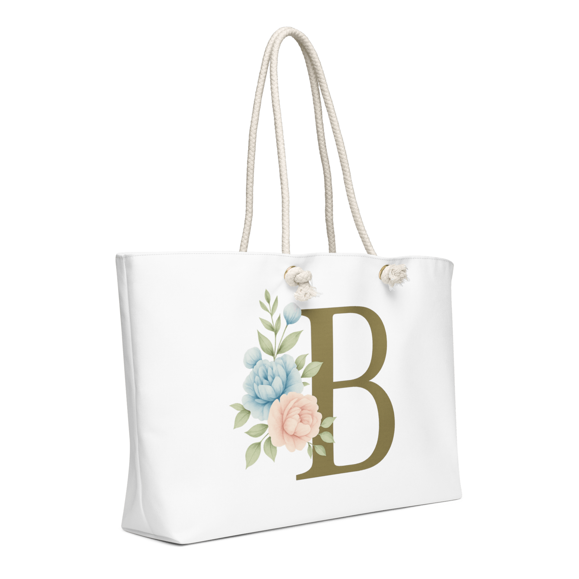 Monogram Oversized Weekender Bag –Letter B | Southern Belle & Sea™ - Southern Belle & Sea