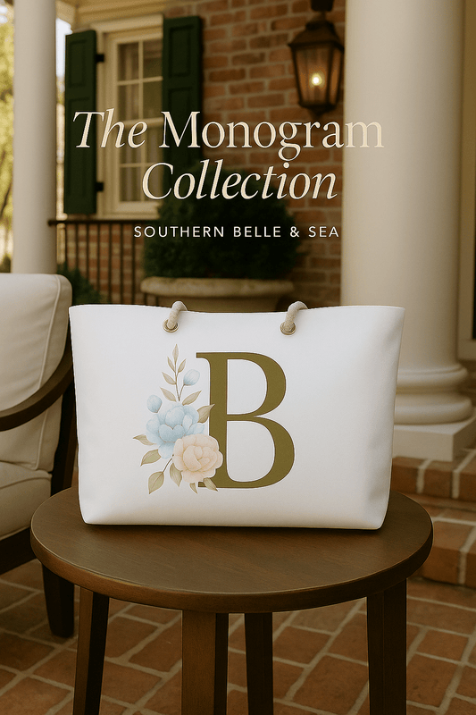 Monogram Oversized Weekender Bag –Letter B | Southern Belle & Sea™ - Southern Belle & Sea
