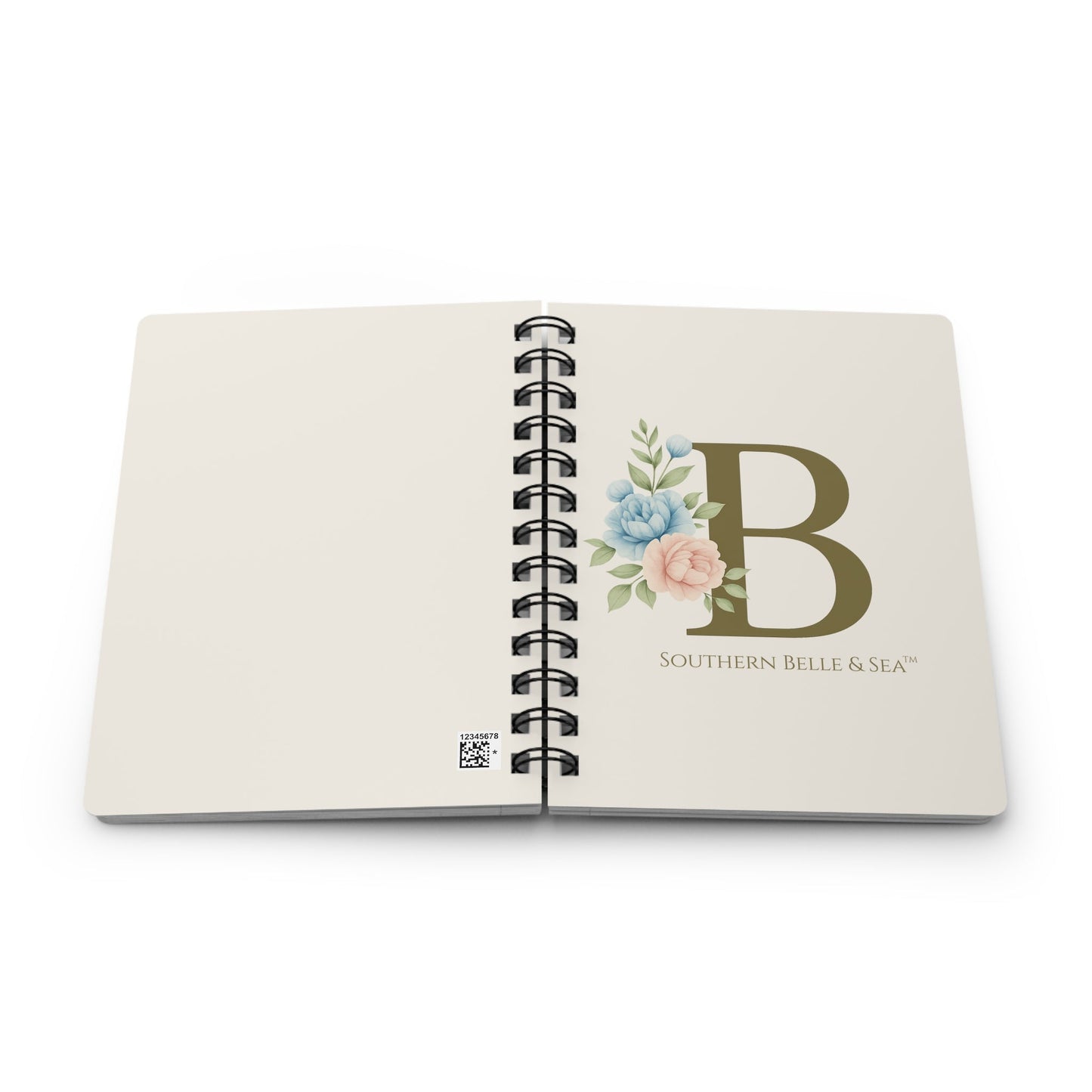 Monogram Spiral Notebook – Letter B (Personalized Inside Cover) | Southern Belle & Sea™ - Southern Belle & Sea