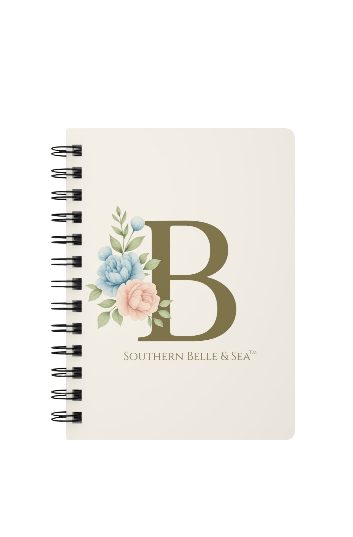 Monogram Spiral Notebook – Letter B (Personalized Inside Cover) | Southern Belle & Sea™ - Southern Belle & Sea