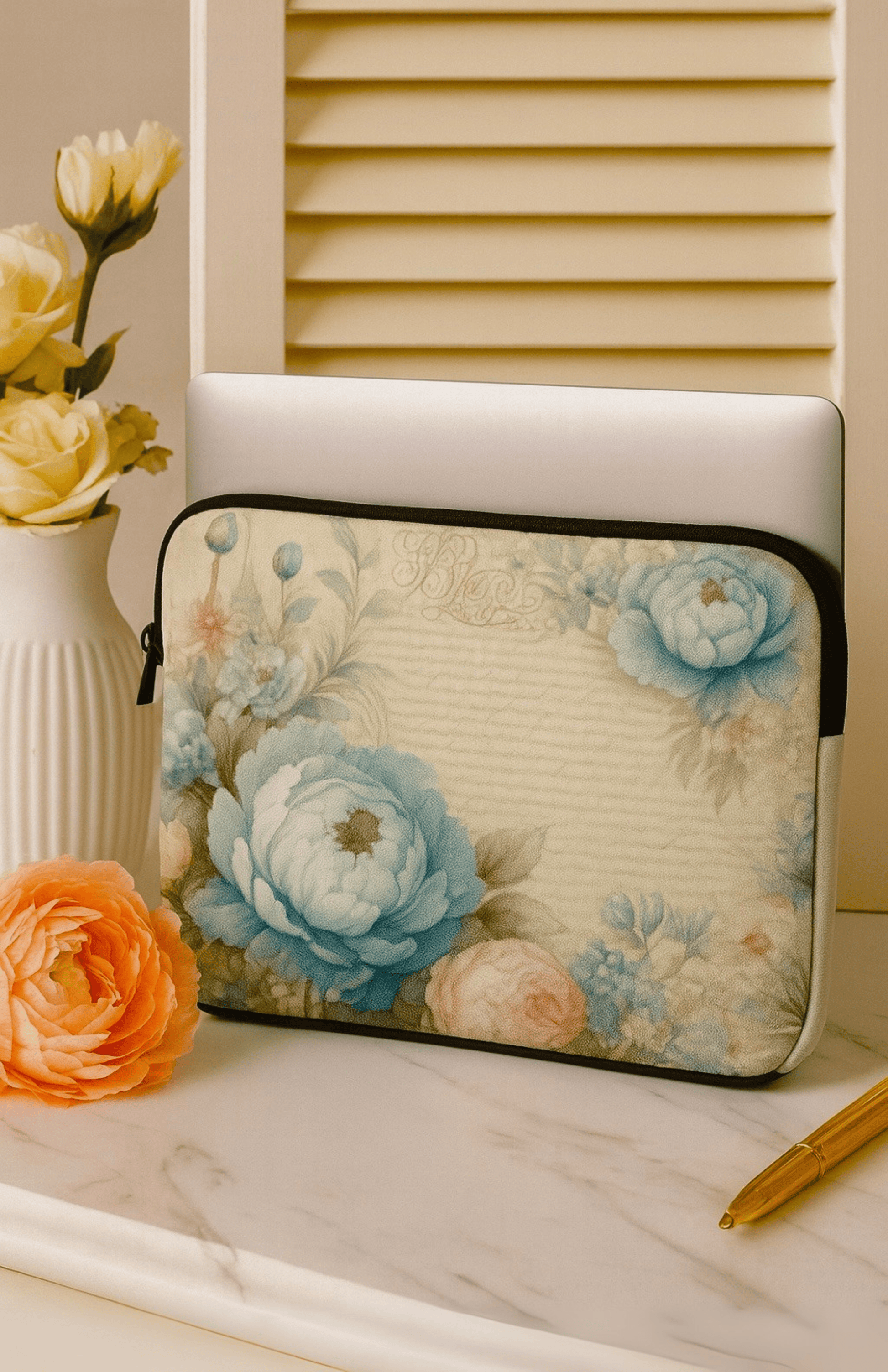 Parisian Petals Laptop Sleeve | Southern Belle & Sea™ - Southern Belle & Sea