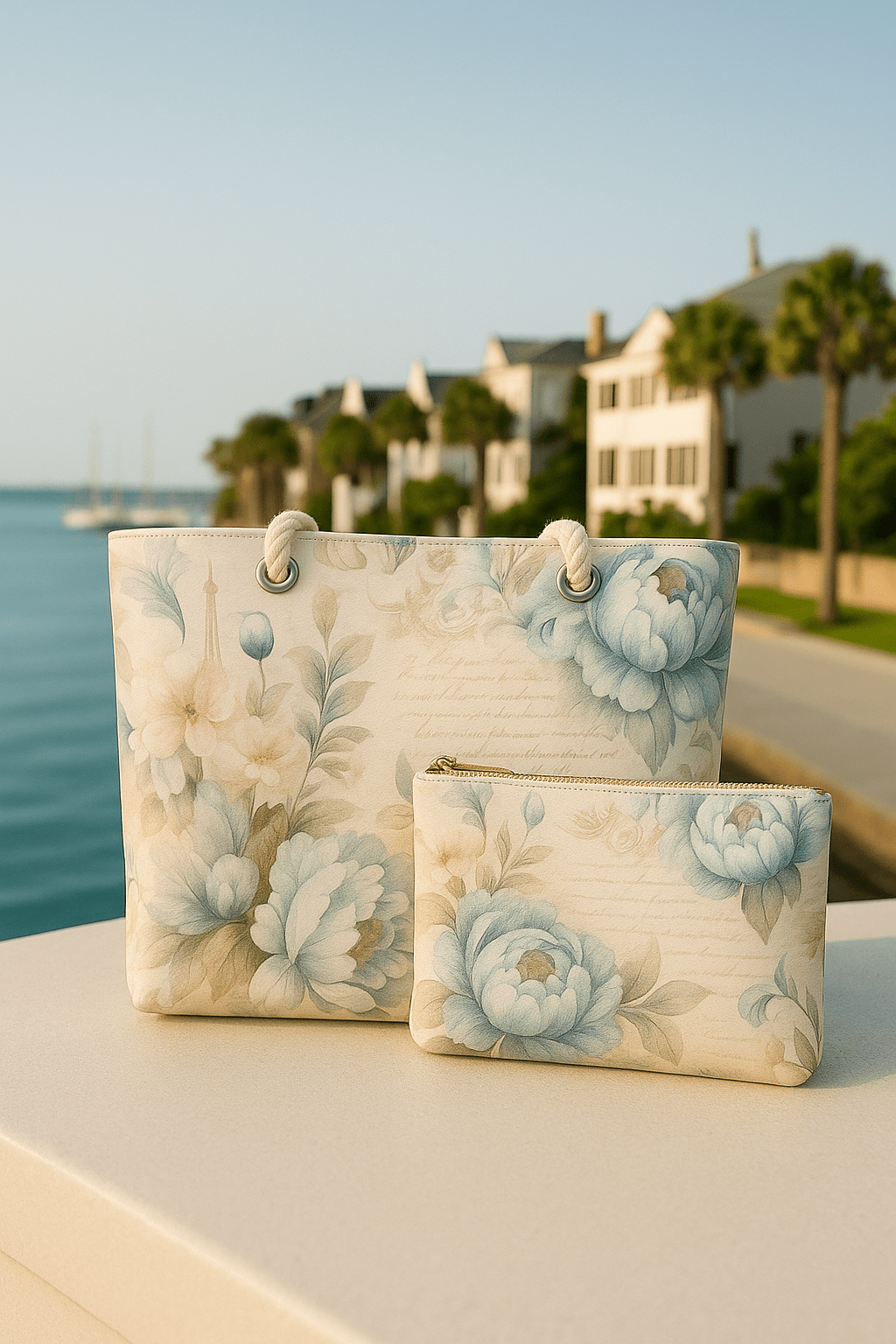 Parisian Petals Oversized Weekender Bag –Letter B | Southern Belle & Sea™ - Southern Belle & Sea