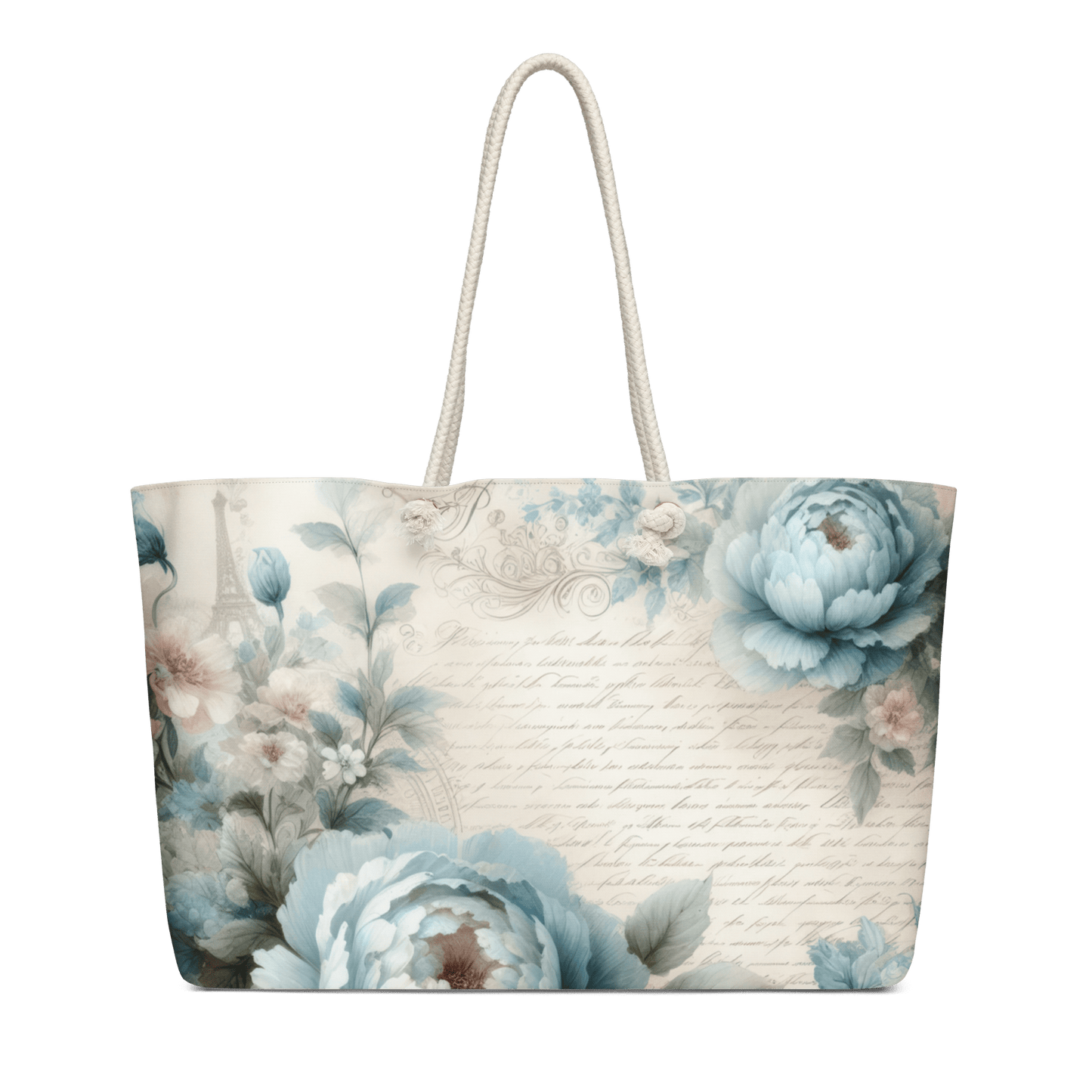 Parisian Petals Oversized Weekender Bag –Letter B | Southern Belle & Sea™ - Southern Belle & Sea