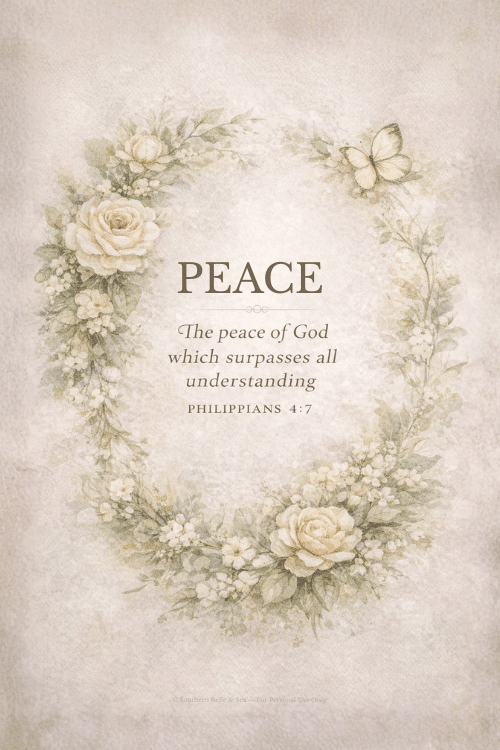 Peace — Philippians 4:7 Christian Printable Wall Art | Southern Belle & Sea™ - Southern Belle & Sea