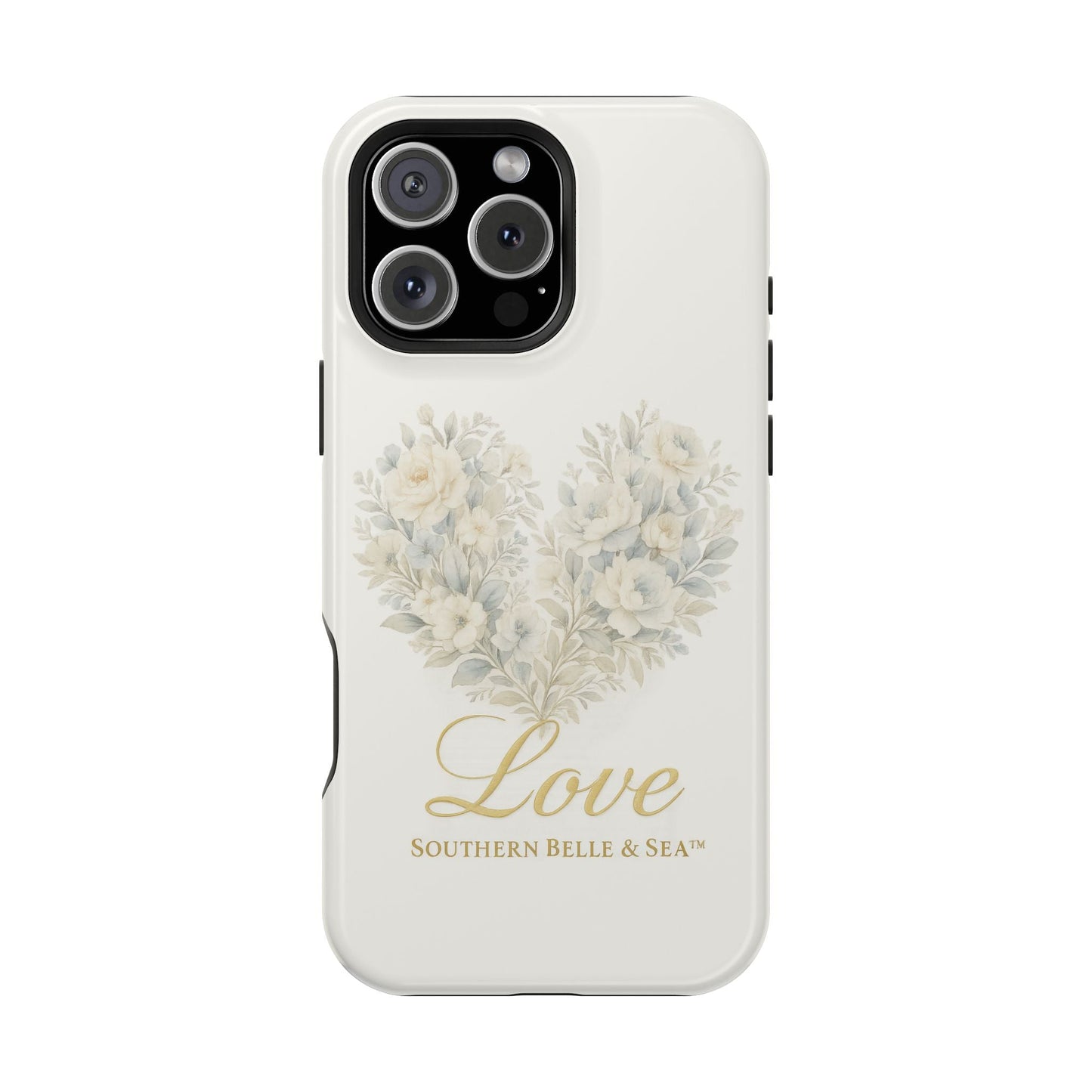 Phone Case — Floral Heart 'Love' Magnetic Impact - Resistant Case - Southern Belle & Sea