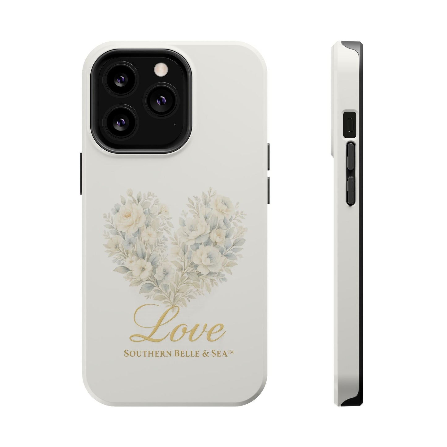Phone Case — Floral Heart 'Love' Magnetic Impact - Resistant Case - Southern Belle & Sea