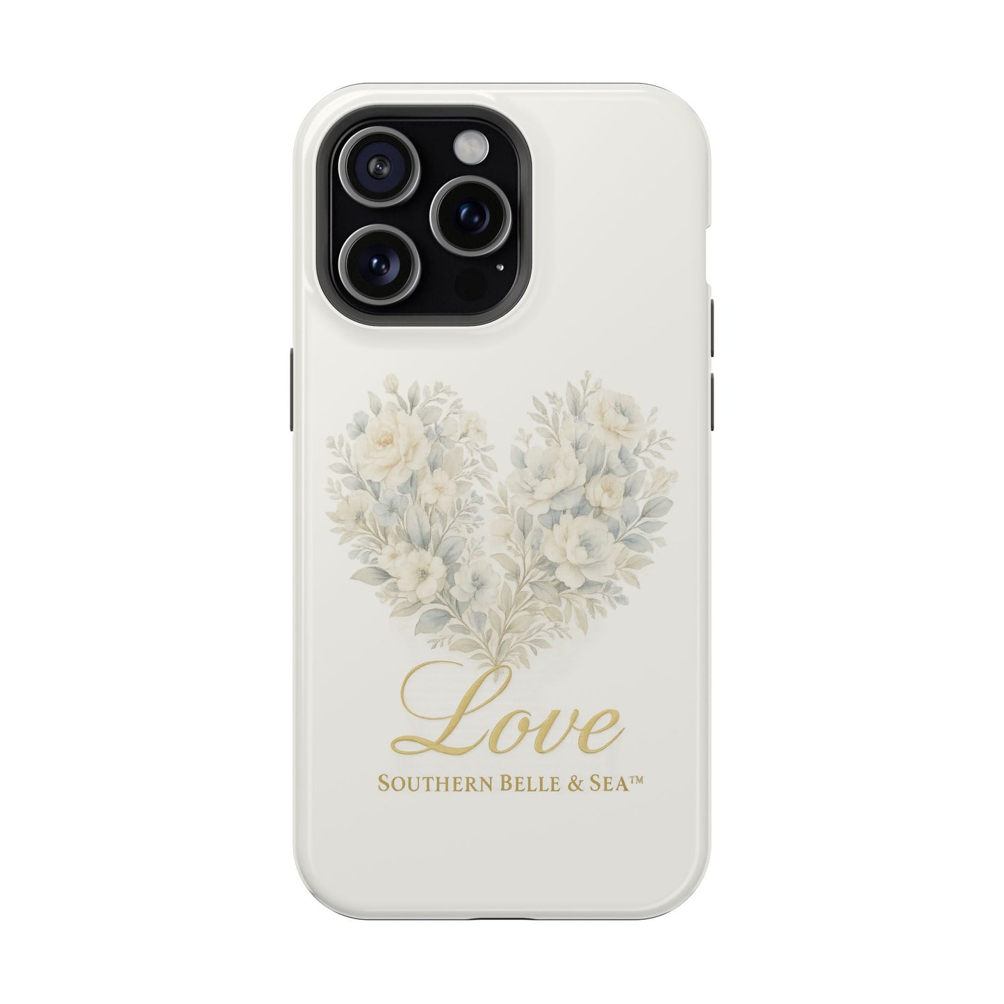 Phone Case — Floral Heart 'Love' Magnetic Impact - Resistant Case - Southern Belle & Sea