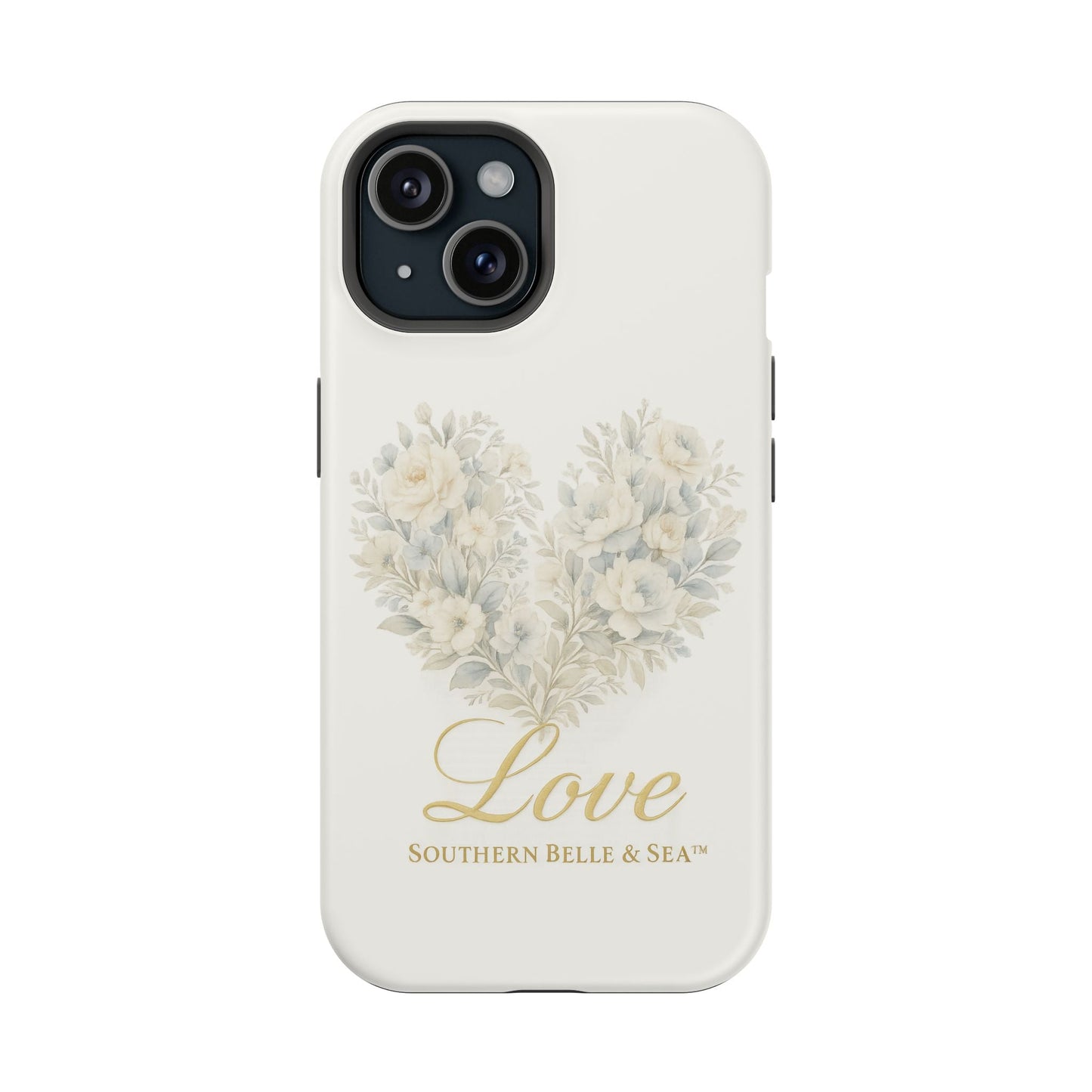 Phone Case — Floral Heart 'Love' Magnetic Impact - Resistant Case - Southern Belle & Sea