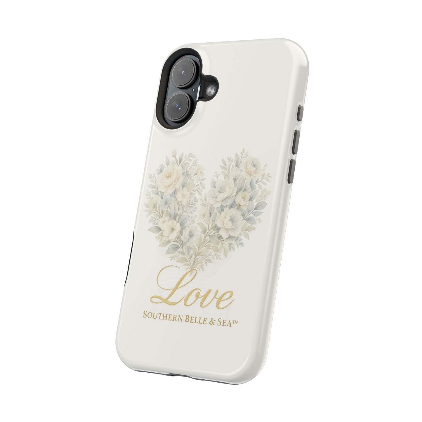 Phone Case — Floral Heart 'Love' Magnetic Impact - Resistant Case - Southern Belle & Sea