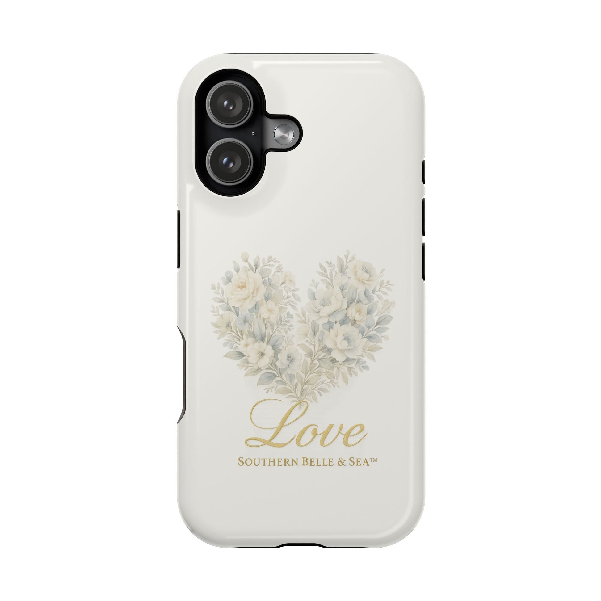 Phone Case — Floral Heart 'Love' Magnetic Impact - Resistant Case - Southern Belle & Sea