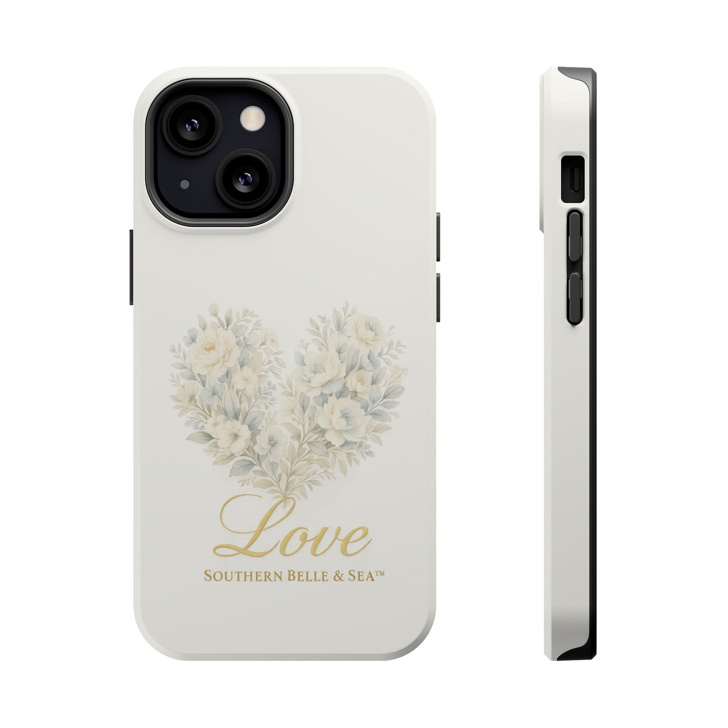 Phone Case — Floral Heart 'Love' Magnetic Impact - Resistant Case - Southern Belle & Sea