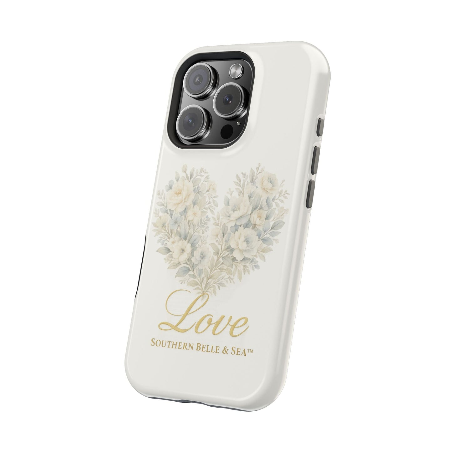 Phone Case — Floral Heart 'Love' Magnetic Impact - Resistant Case - Southern Belle & Sea