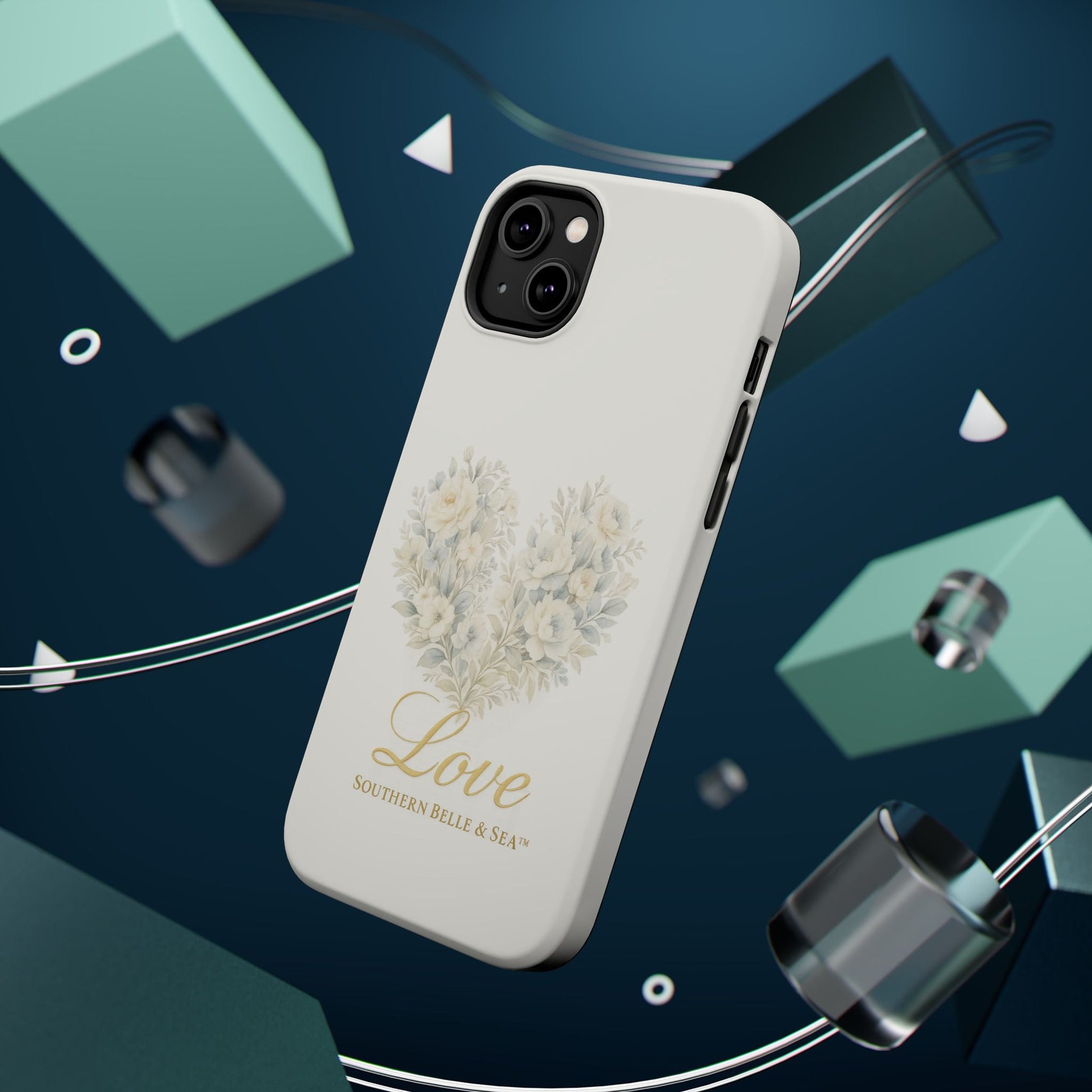Phone Case — Floral Heart 'Love' Magnetic Impact - Resistant Case - Southern Belle & Sea