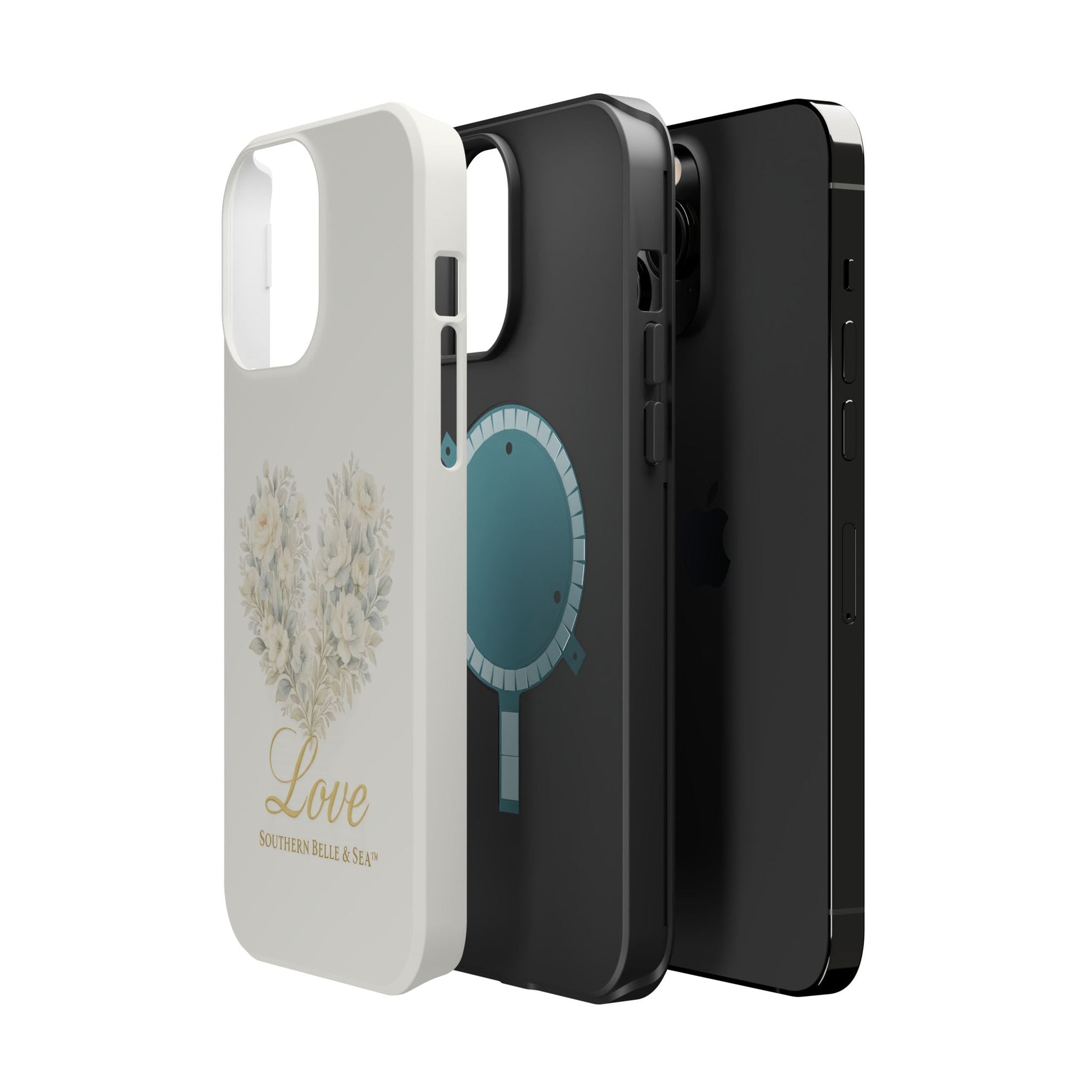 Phone Case — Floral Heart 'Love' Magnetic Impact - Resistant Case - Southern Belle & Sea