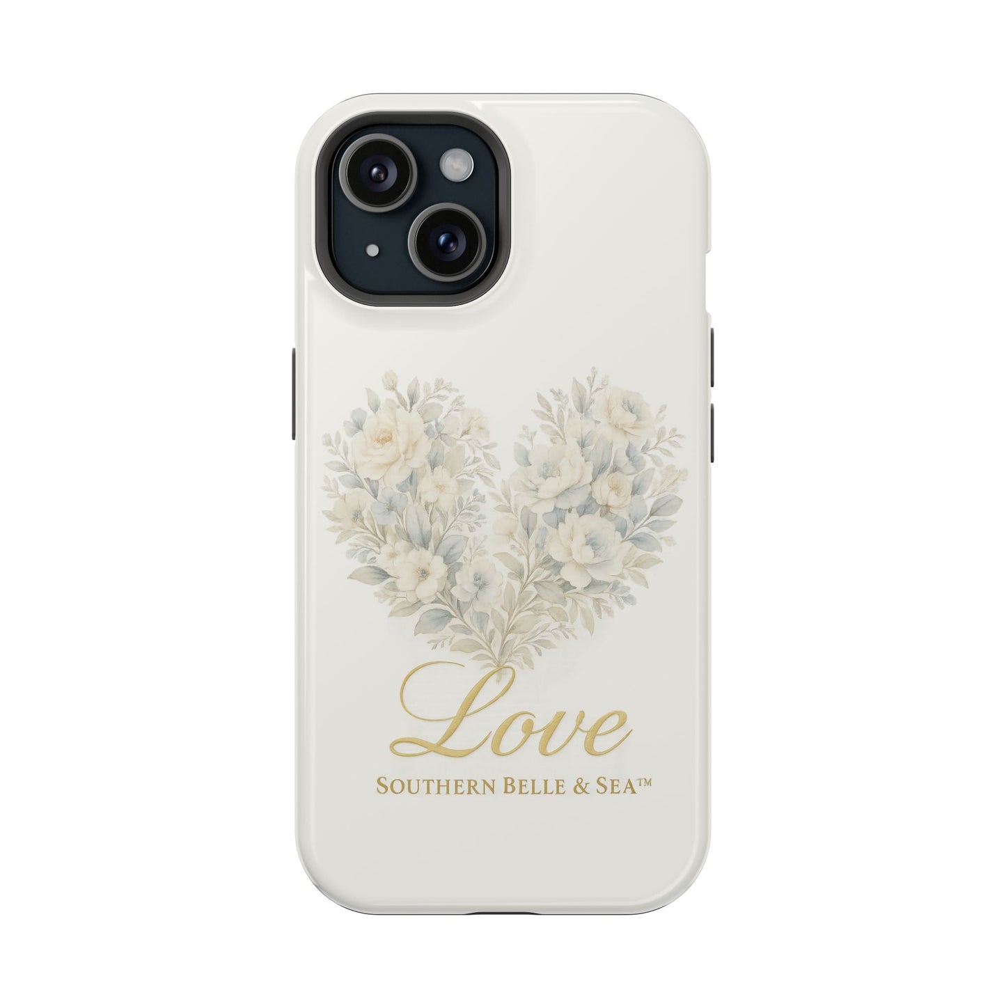 Phone Case — Floral Heart 'Love' Magnetic Impact - Resistant Case - Southern Belle & Sea