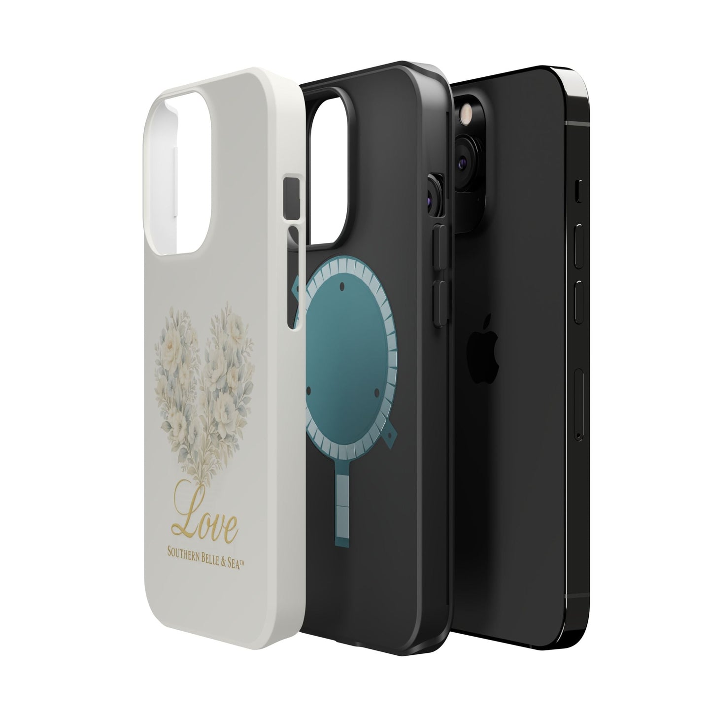 Phone Case — Floral Heart 'Love' Magnetic Impact - Resistant Case - Southern Belle & Sea