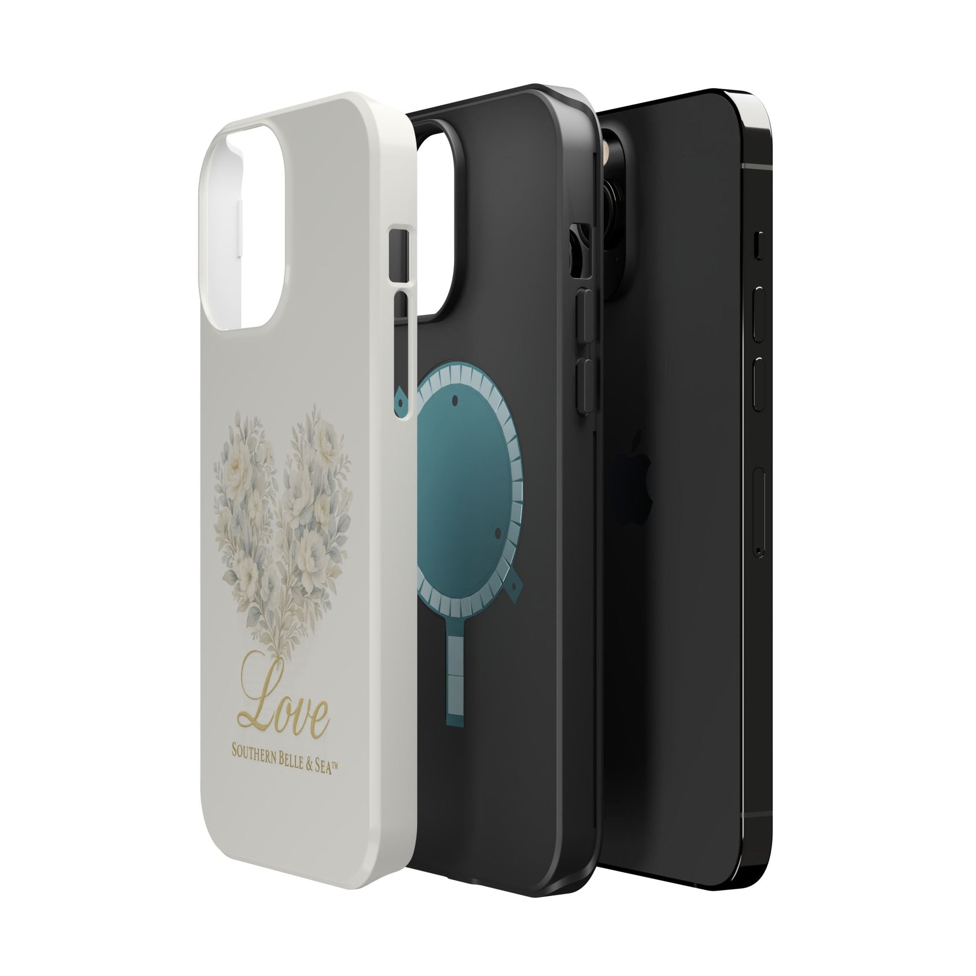 Phone Case — Floral Heart 'Love' Magnetic Impact - Resistant Case - Southern Belle & Sea