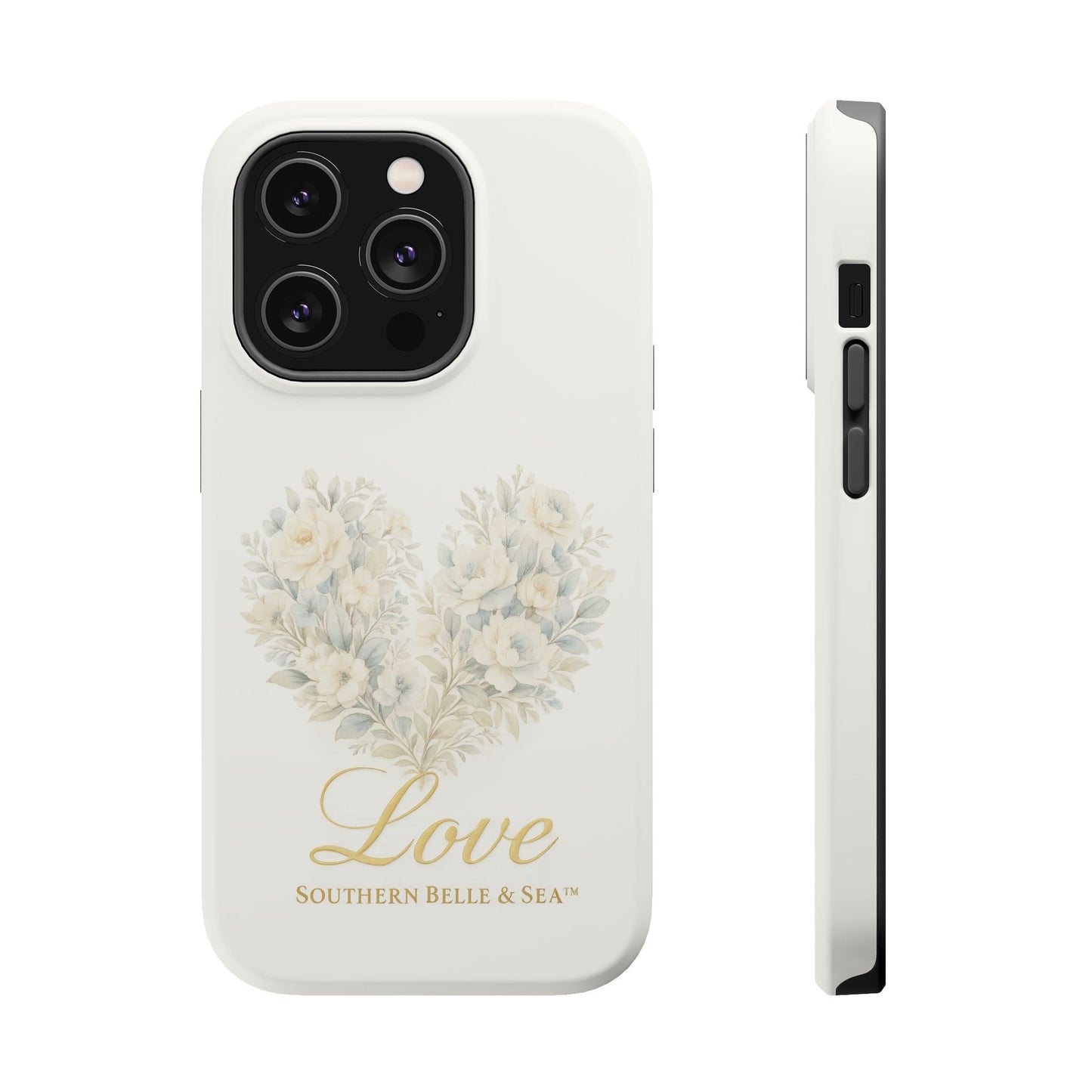 Phone Case — Floral Heart 'Love' Magnetic Impact - Resistant Case - Southern Belle & Sea
