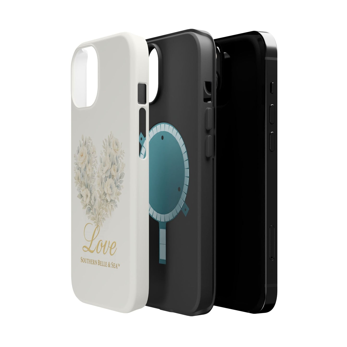 Phone Case — Floral Heart 'Love' Magnetic Impact - Resistant Case - Southern Belle & Sea
