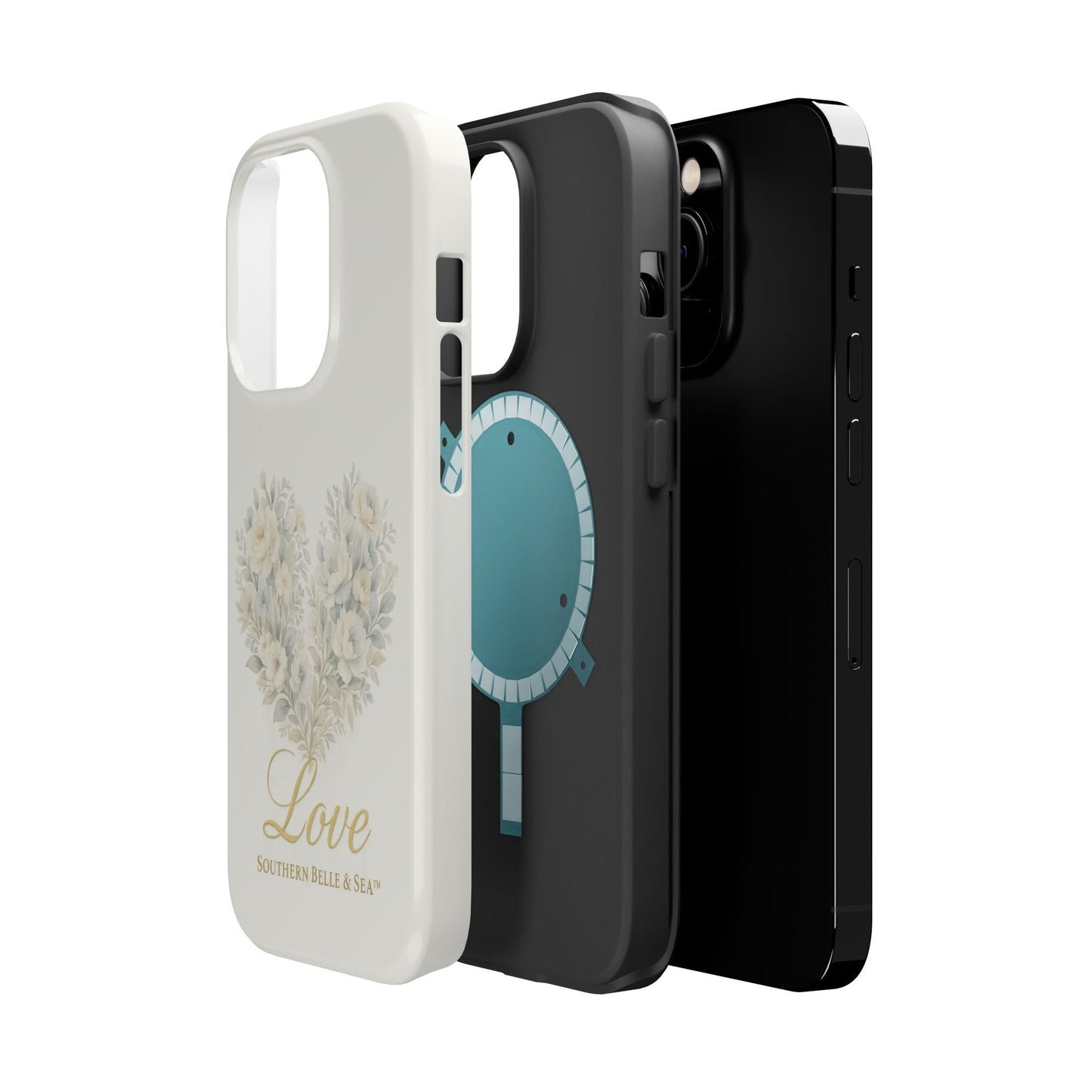 Phone Case — Floral Heart 'Love' Magnetic Impact - Resistant Case - Southern Belle & Sea