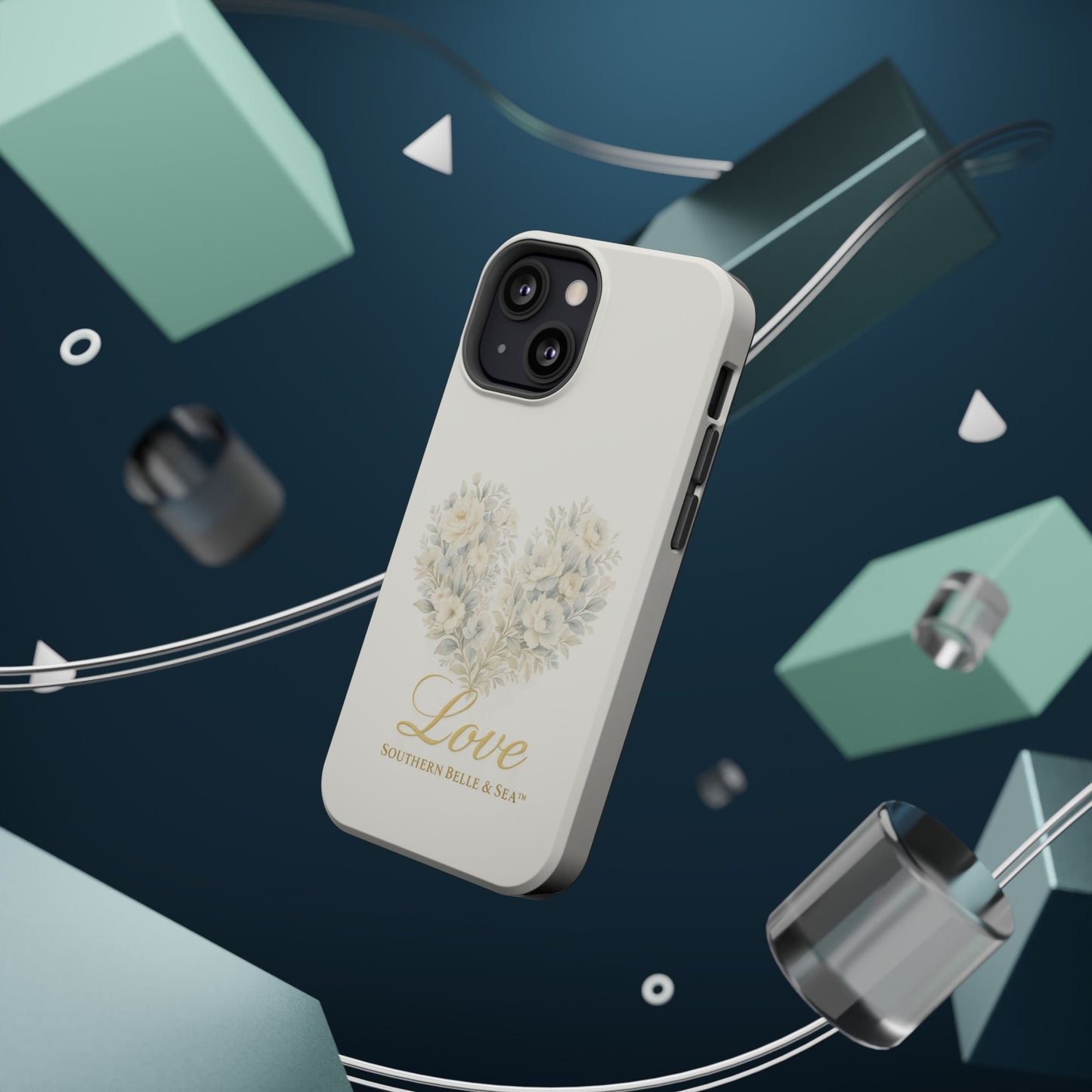 Phone Case — Floral Heart 'Love' Magnetic Impact - Resistant Case - Southern Belle & Sea