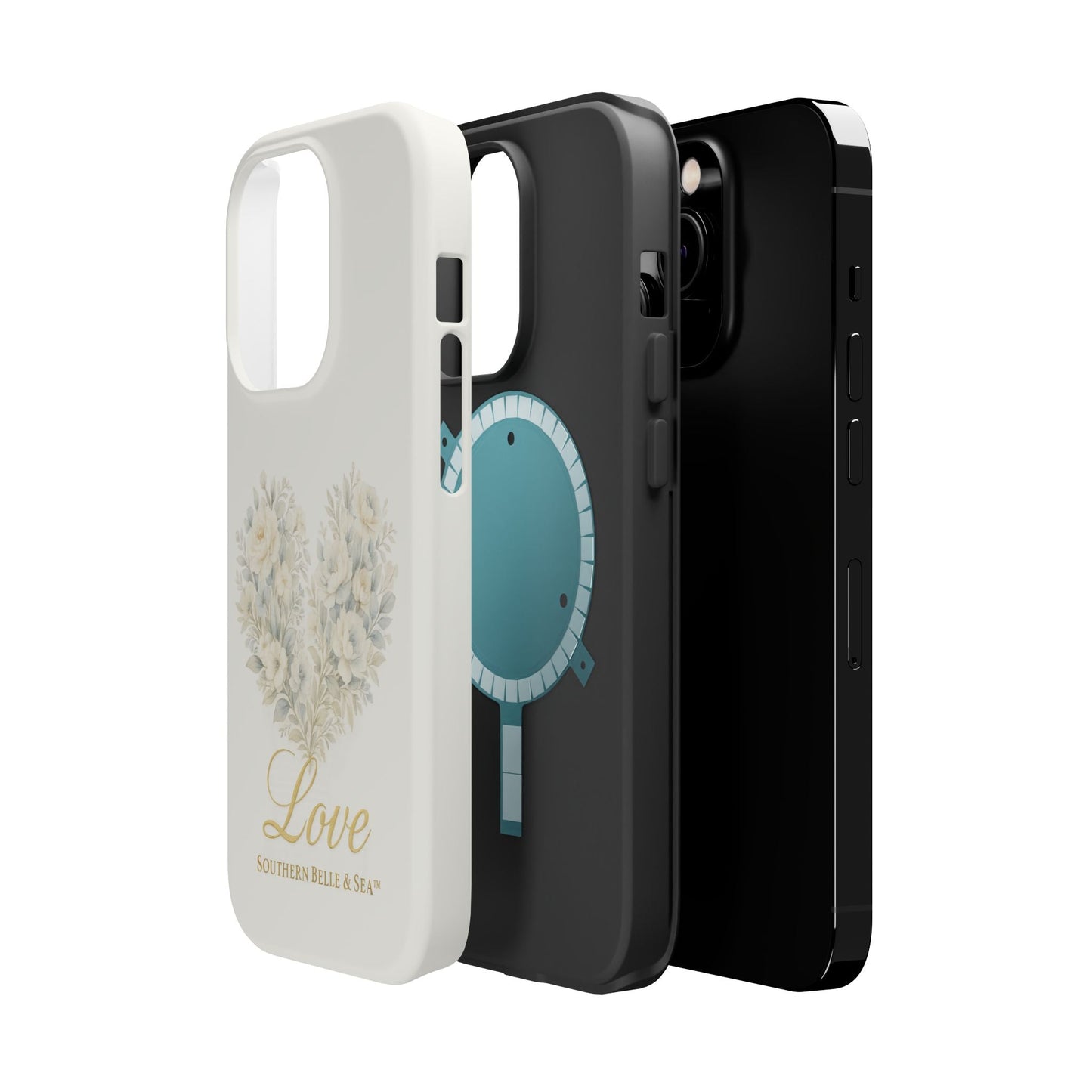 Phone Case — Floral Heart 'Love' Magnetic Impact - Resistant Case - Southern Belle & Sea
