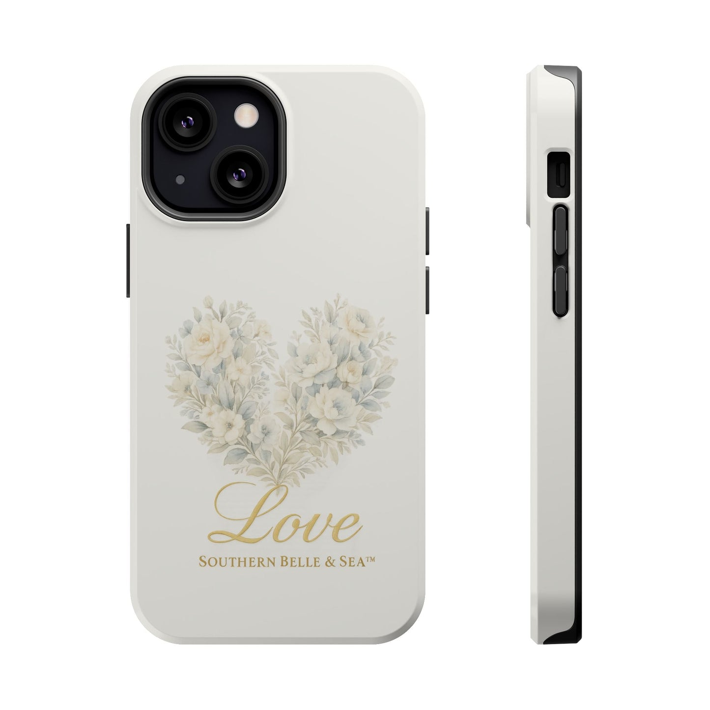 Phone Case — Floral Heart 'Love' Magnetic Impact - Resistant Case - Southern Belle & Sea