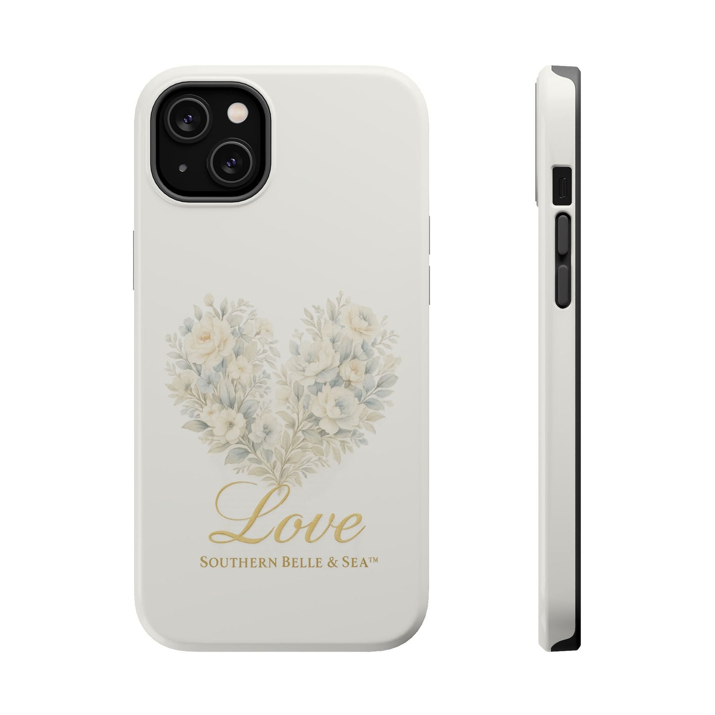 Phone Case — Floral Heart 'Love' Magnetic Impact - Resistant Case - Southern Belle & Sea