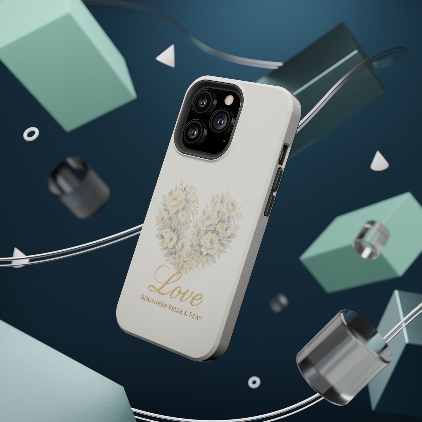 Phone Case — Floral Heart 'Love' Magnetic Impact - Resistant Case - Southern Belle & Sea