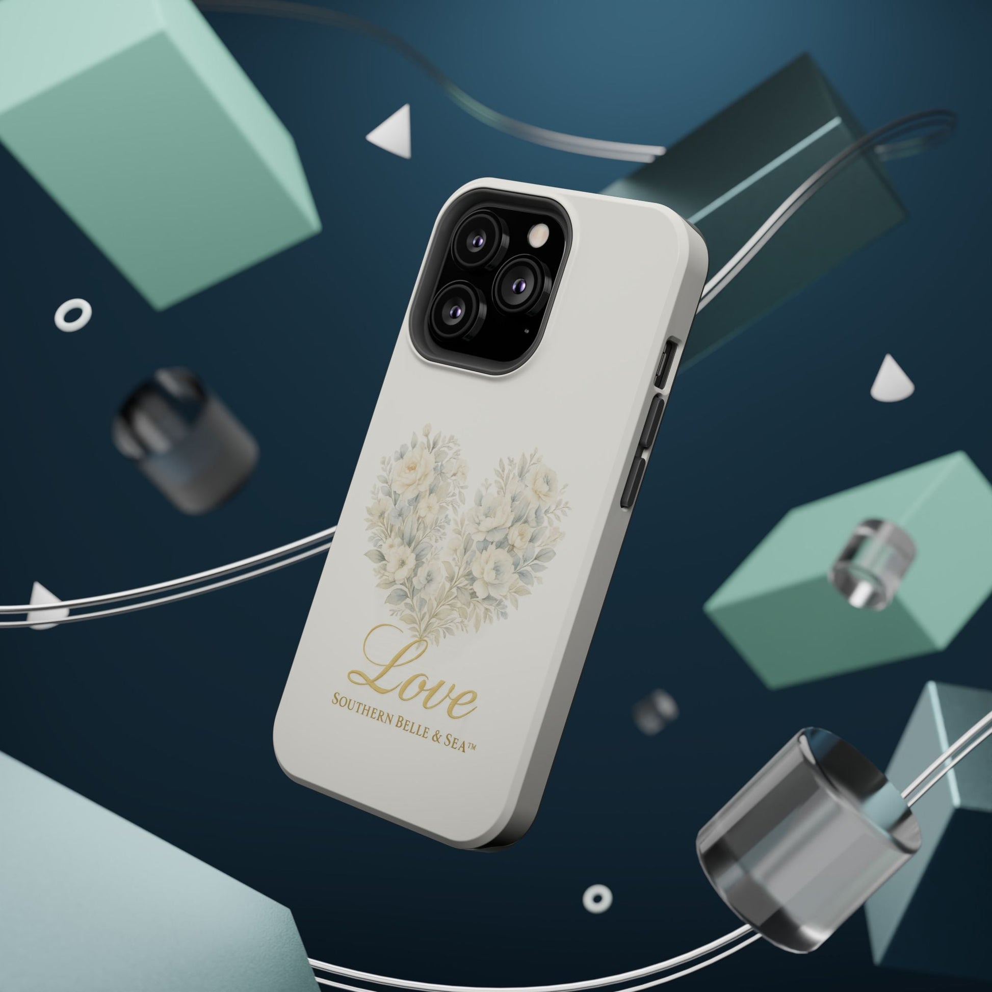 Phone Case — Floral Heart 'Love' Magnetic Impact - Resistant Case - Southern Belle & Sea