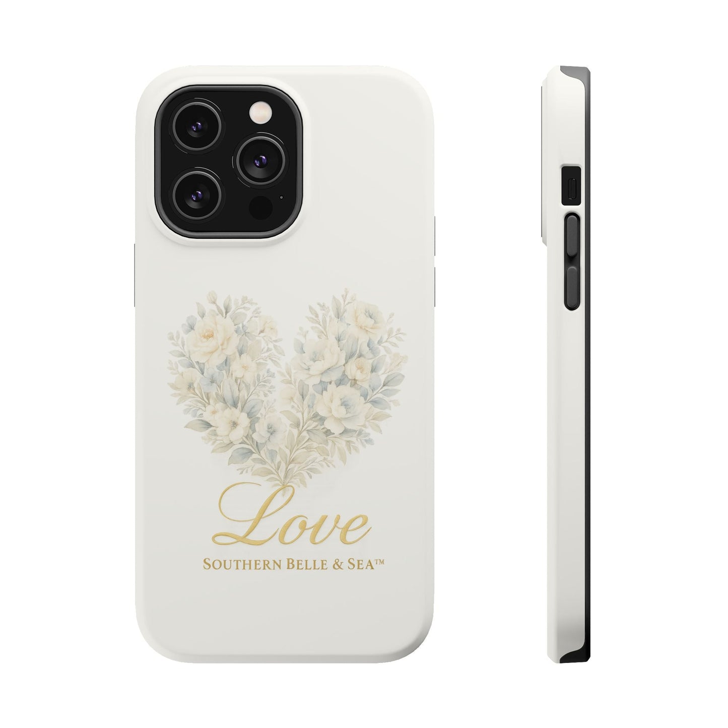 Phone Case — Floral Heart 'Love' Magnetic Impact - Resistant Case - Southern Belle & Sea
