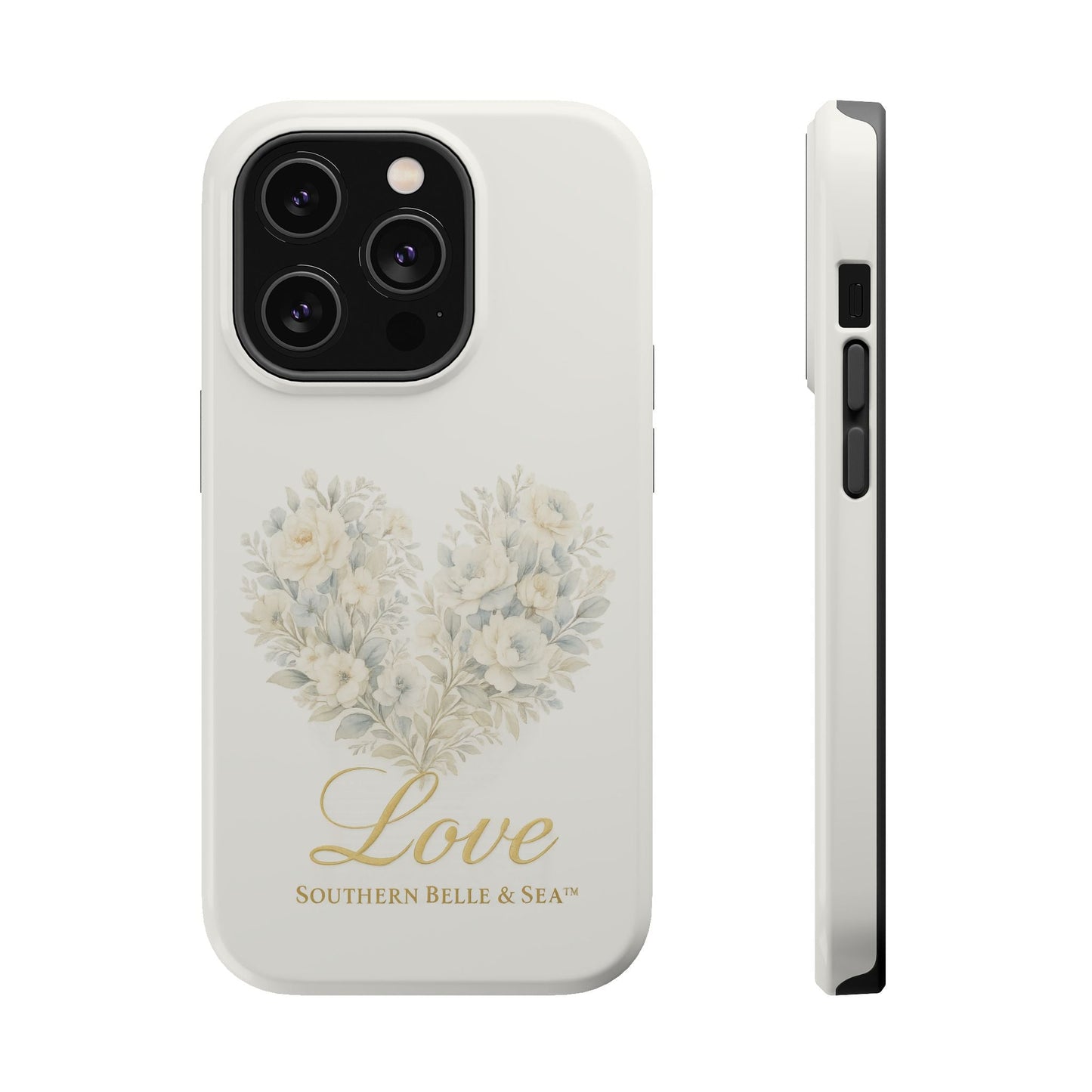 Phone Case — Floral Heart 'Love' Magnetic Impact - Resistant Case - Southern Belle & Sea
