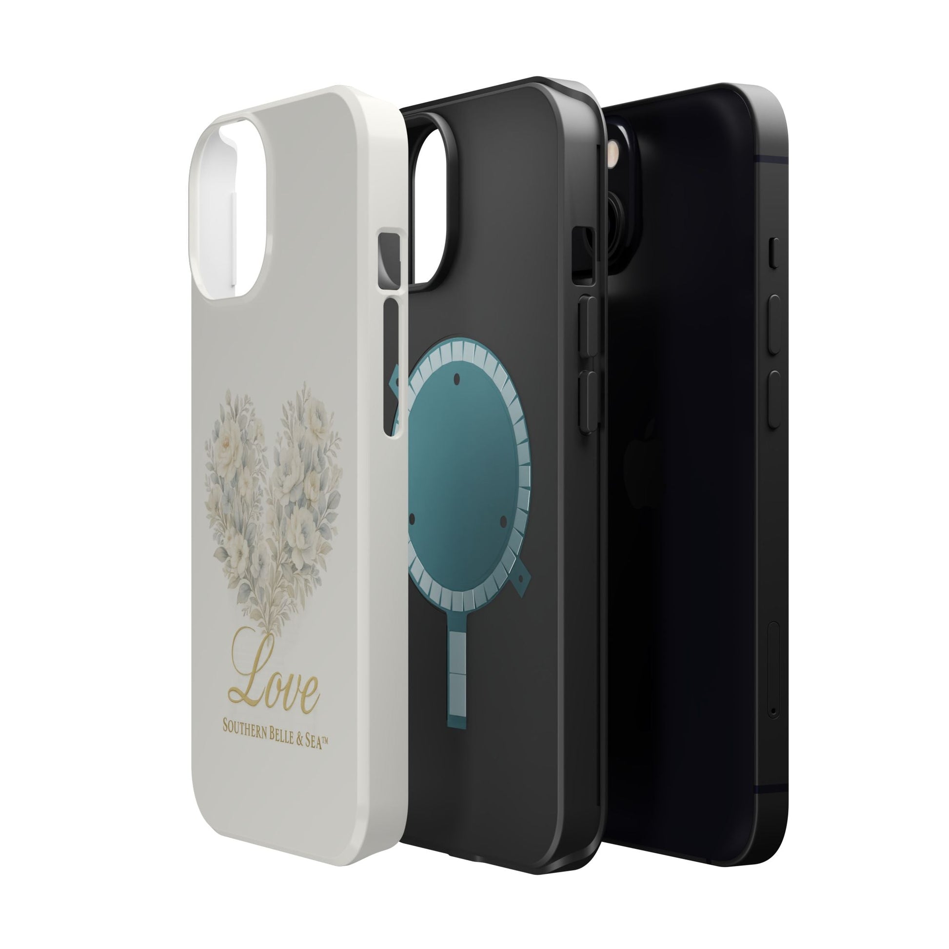 Phone Case — Floral Heart 'Love' Magnetic Impact - Resistant Case - Southern Belle & Sea
