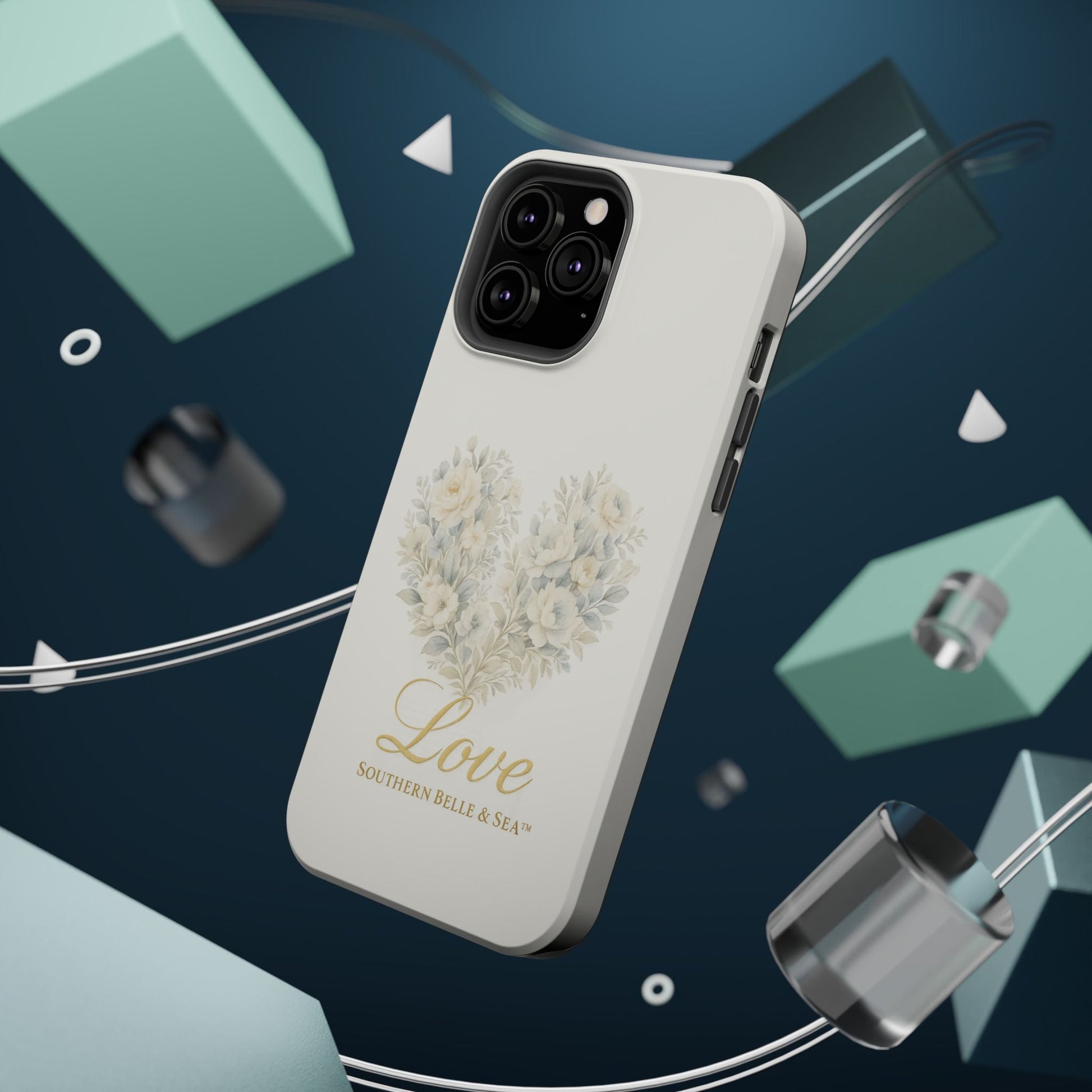 Phone Case — Floral Heart 'Love' Magnetic Impact - Resistant Case - Southern Belle & Sea