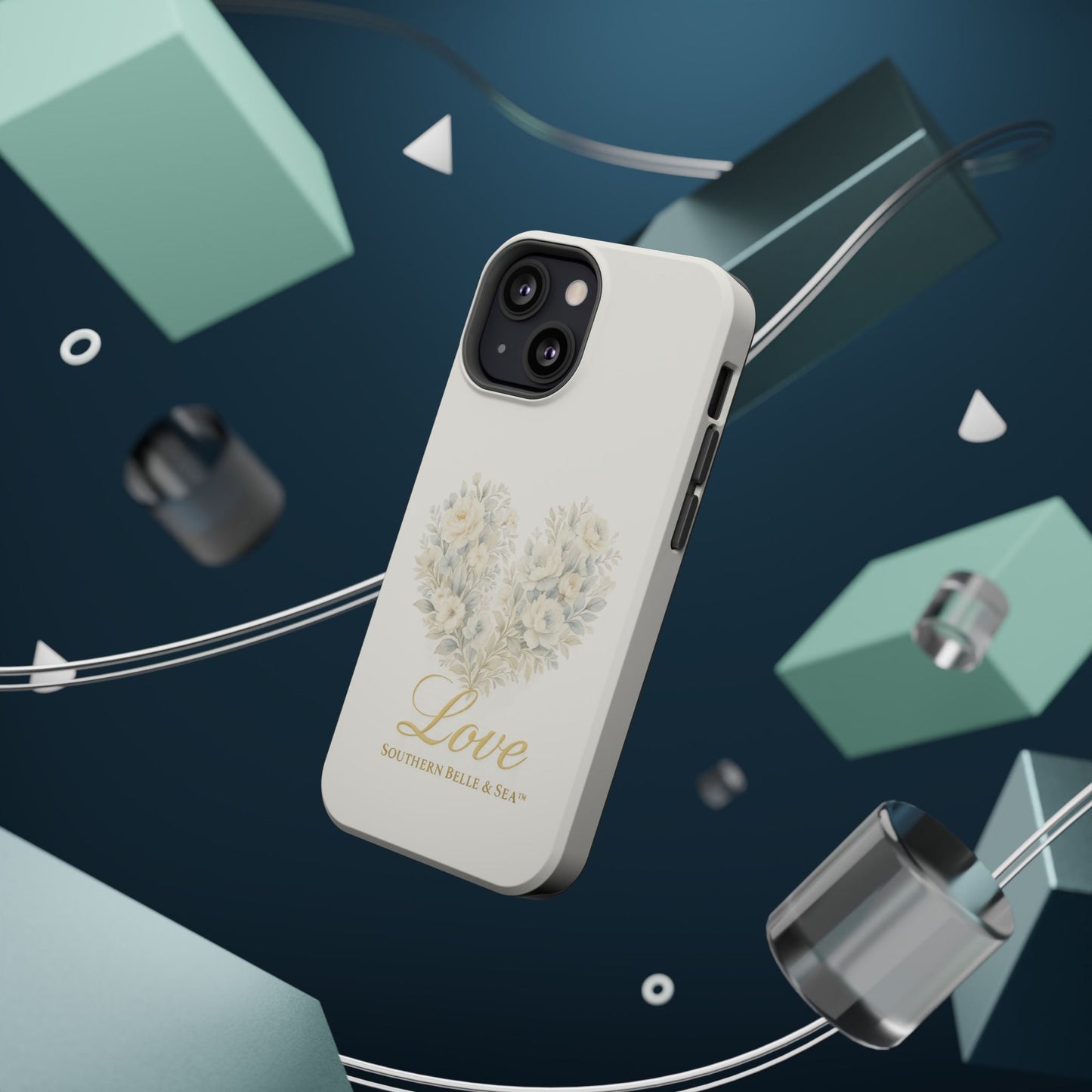 Phone Case — Floral Heart 'Love' Magnetic Impact - Resistant Case - Southern Belle & Sea