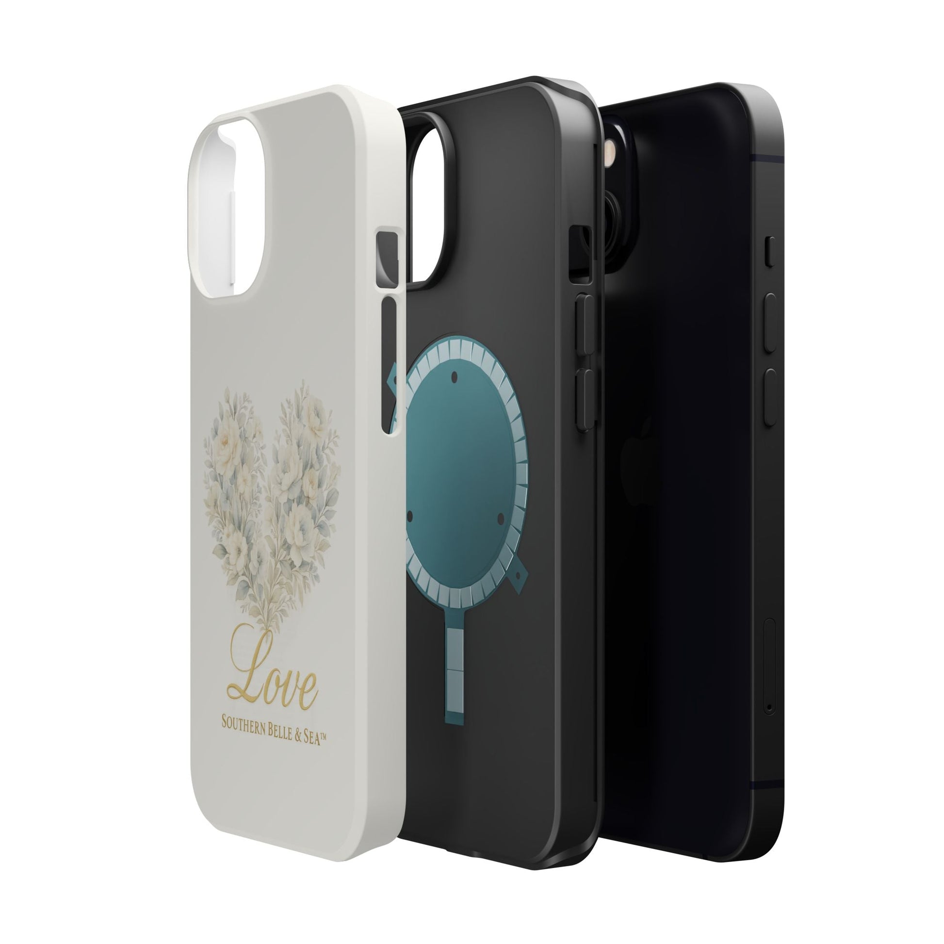 Phone Case — Floral Heart 'Love' Magnetic Impact - Resistant Case - Southern Belle & Sea