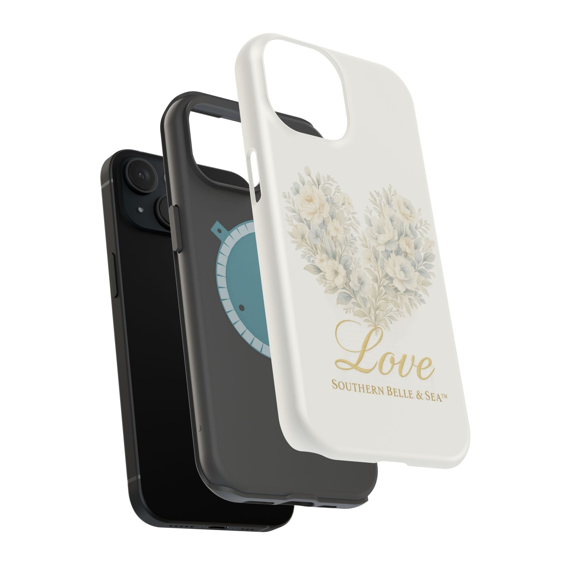 Phone Case — Floral Heart 'Love' Magnetic Impact - Resistant Case - Southern Belle & Sea