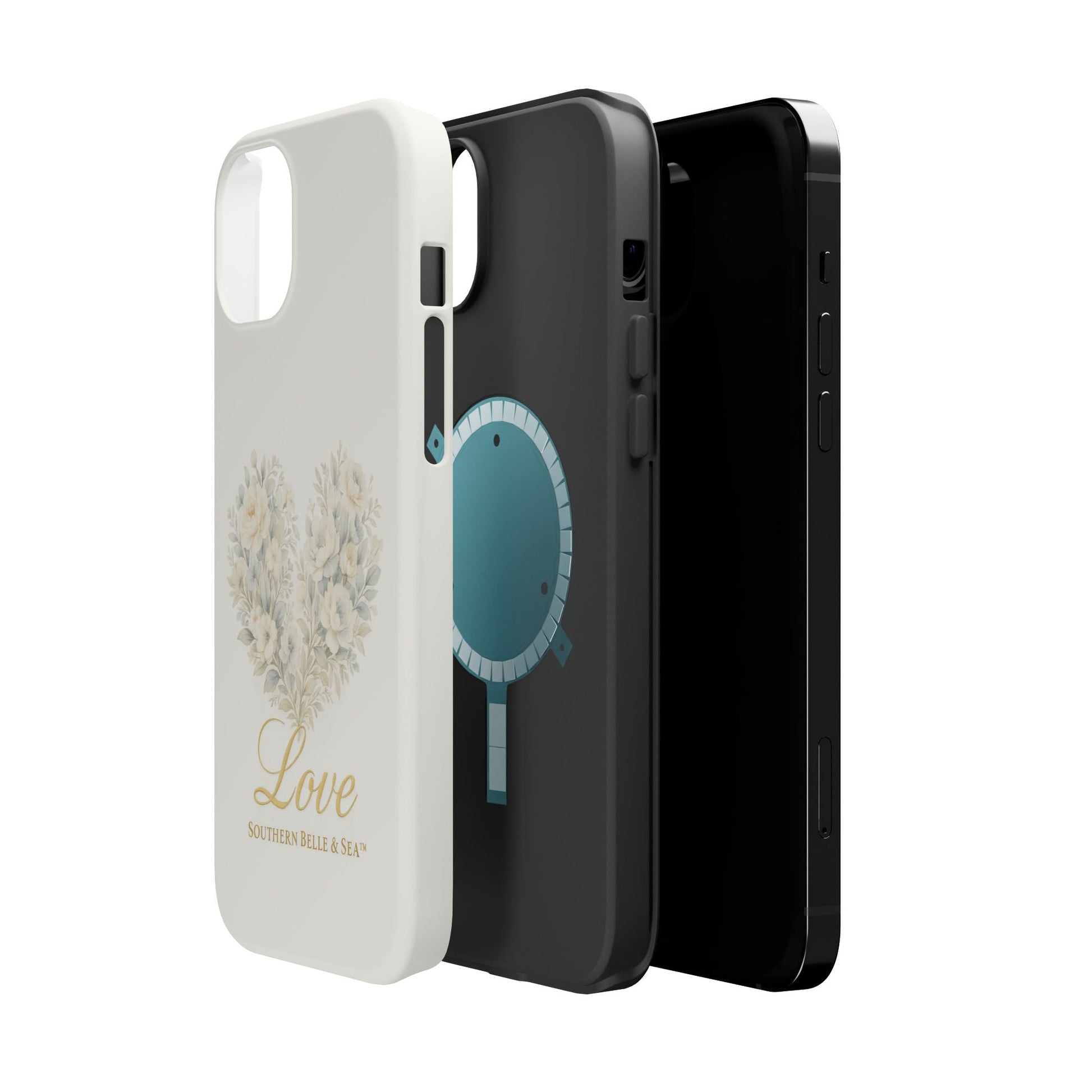 Phone Case — Floral Heart 'Love' Magnetic Impact - Resistant Case - Southern Belle & Sea