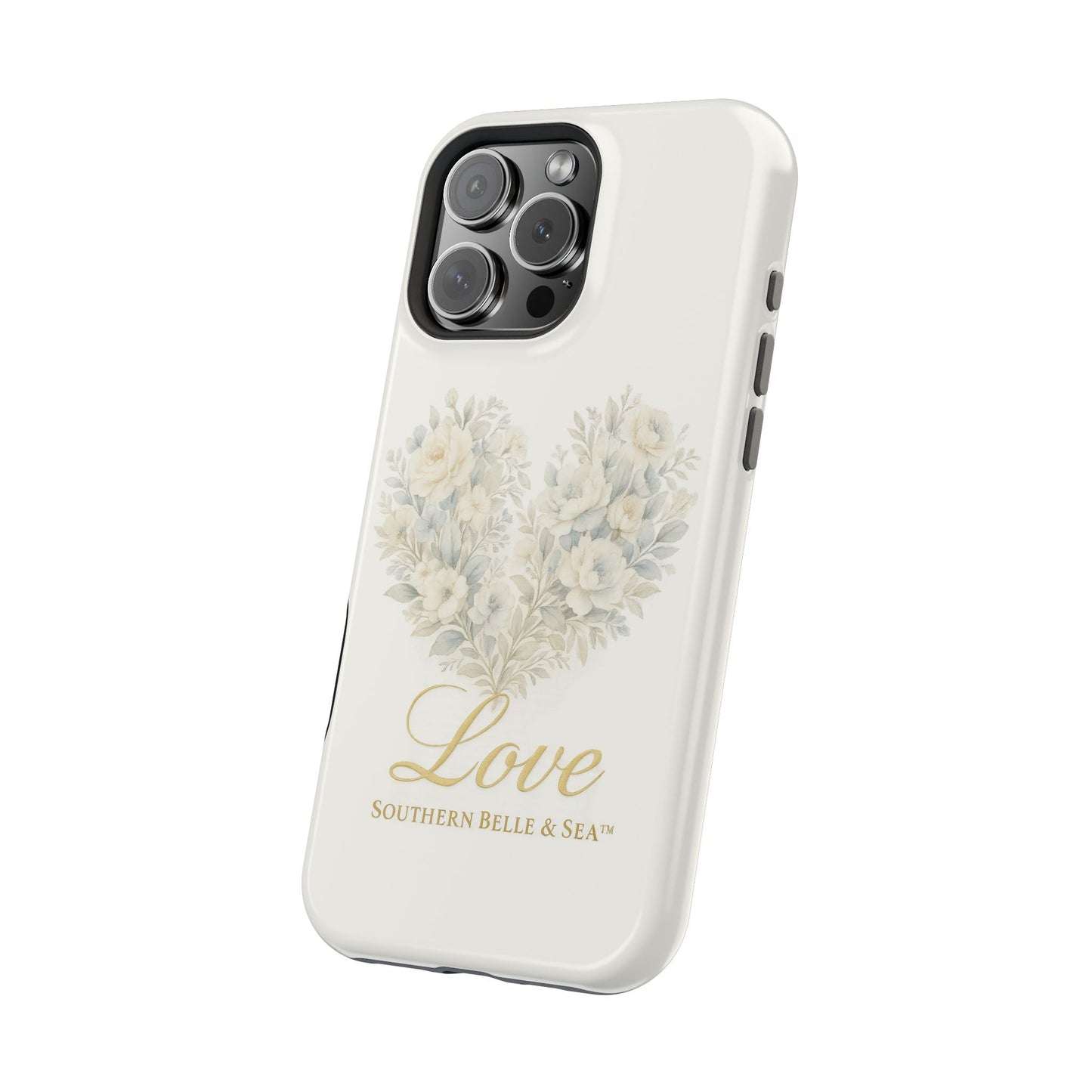 Phone Case — Floral Heart 'Love' Magnetic Impact - Resistant Case - Southern Belle & Sea