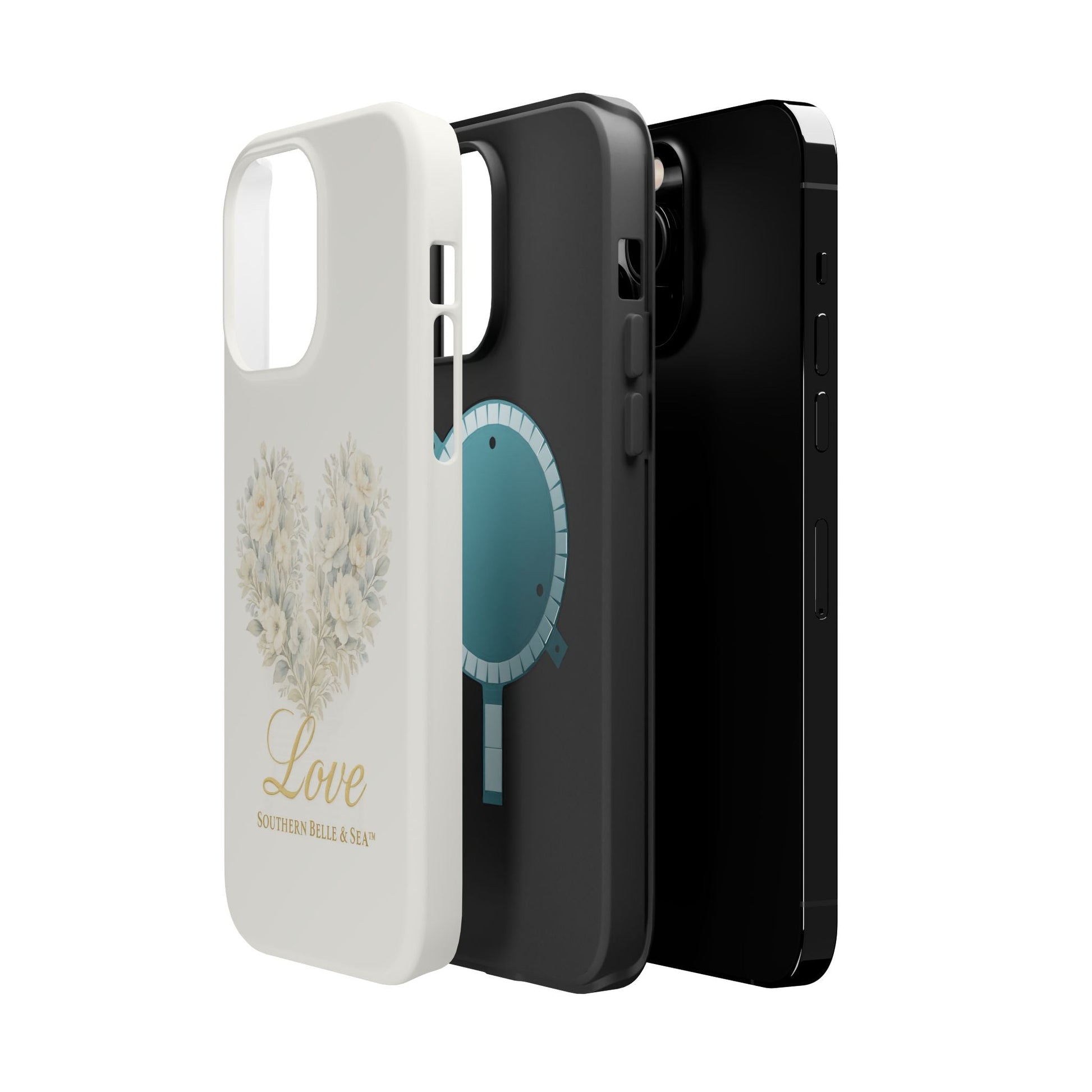 Phone Case — Floral Heart 'Love' Magnetic Impact - Resistant Case - Southern Belle & Sea