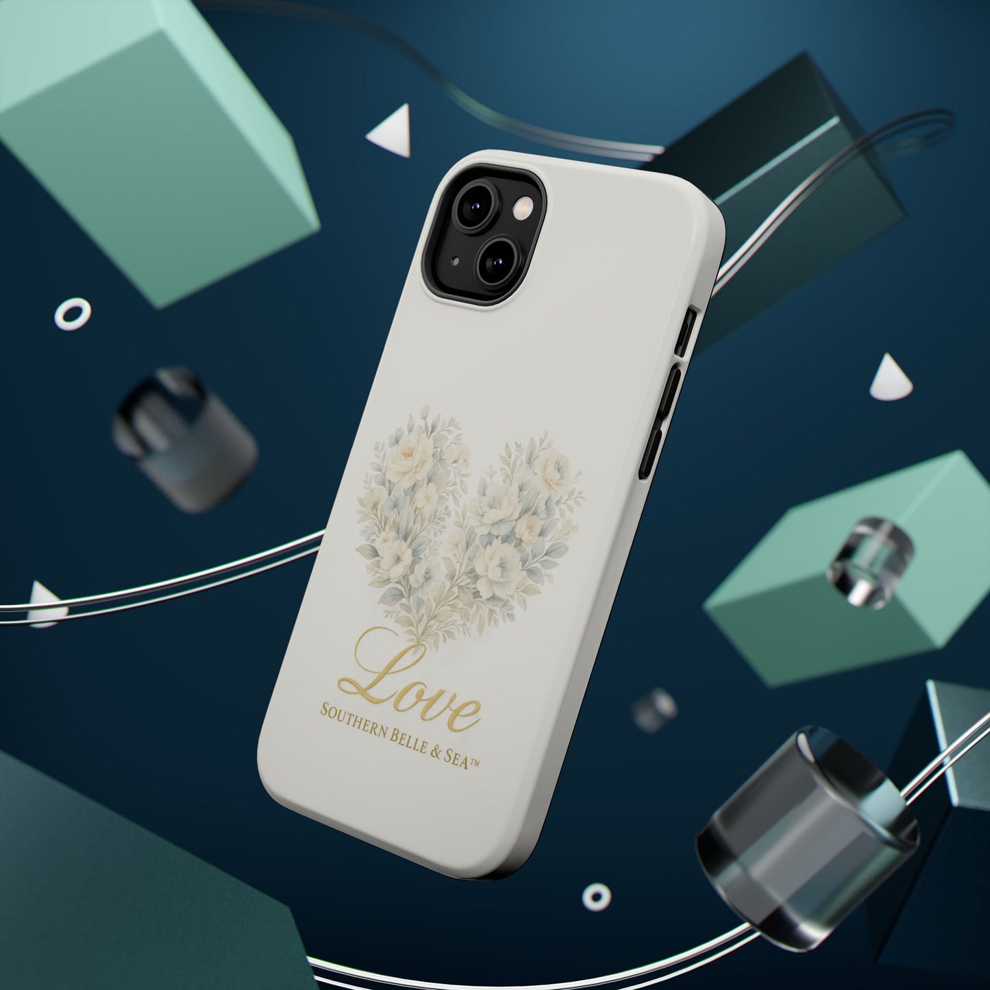 Phone Case — Floral Heart 'Love' Magnetic Impact - Resistant Case - Southern Belle & Sea