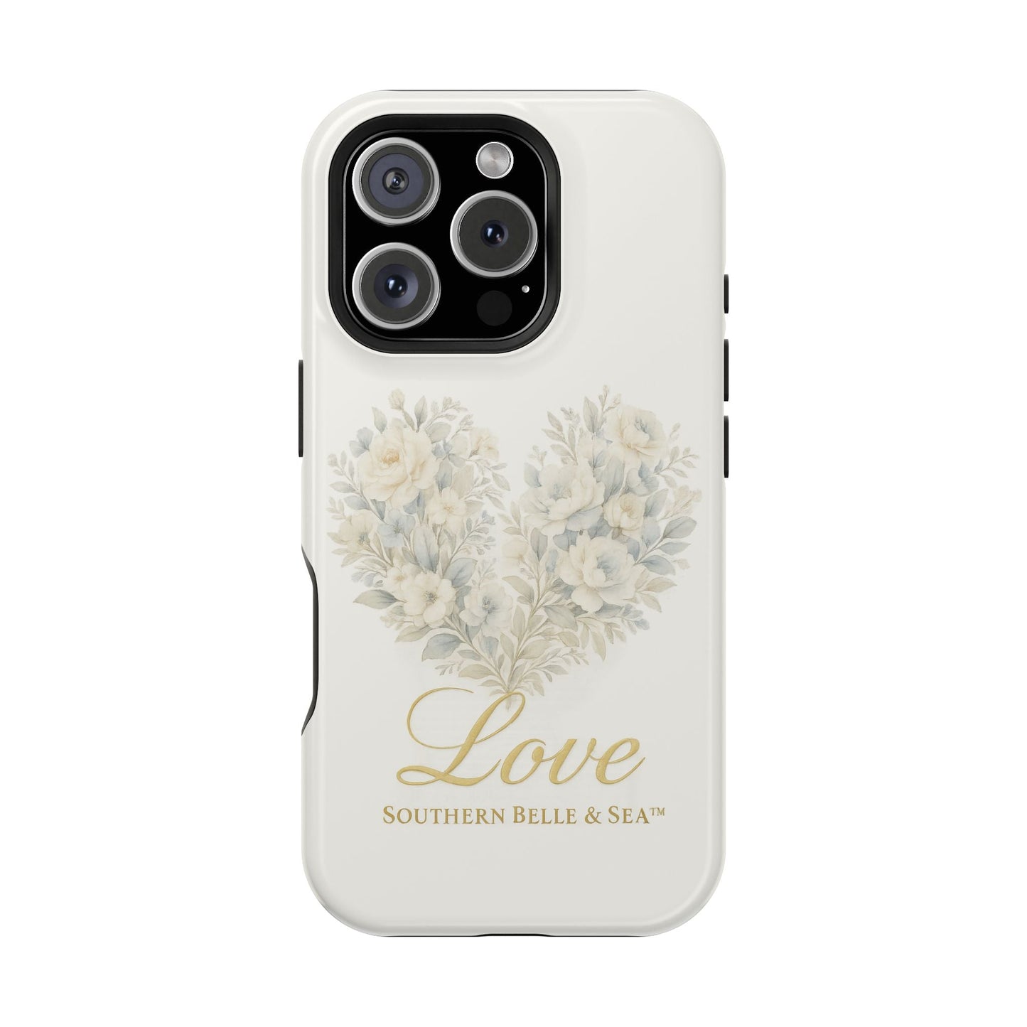 Phone Case — Floral Heart 'Love' Magnetic Impact - Resistant Case - Southern Belle & Sea