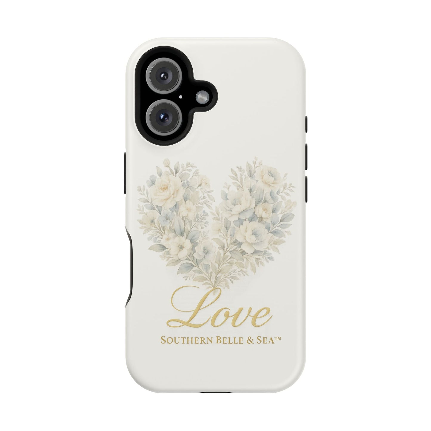 Phone Case — Floral Heart 'Love' Magnetic Impact - Resistant Case - Southern Belle & Sea