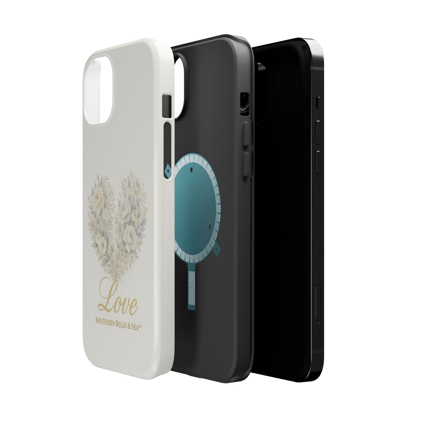 Phone Case — Floral Heart 'Love' Magnetic Impact - Resistant Case - Southern Belle & Sea
