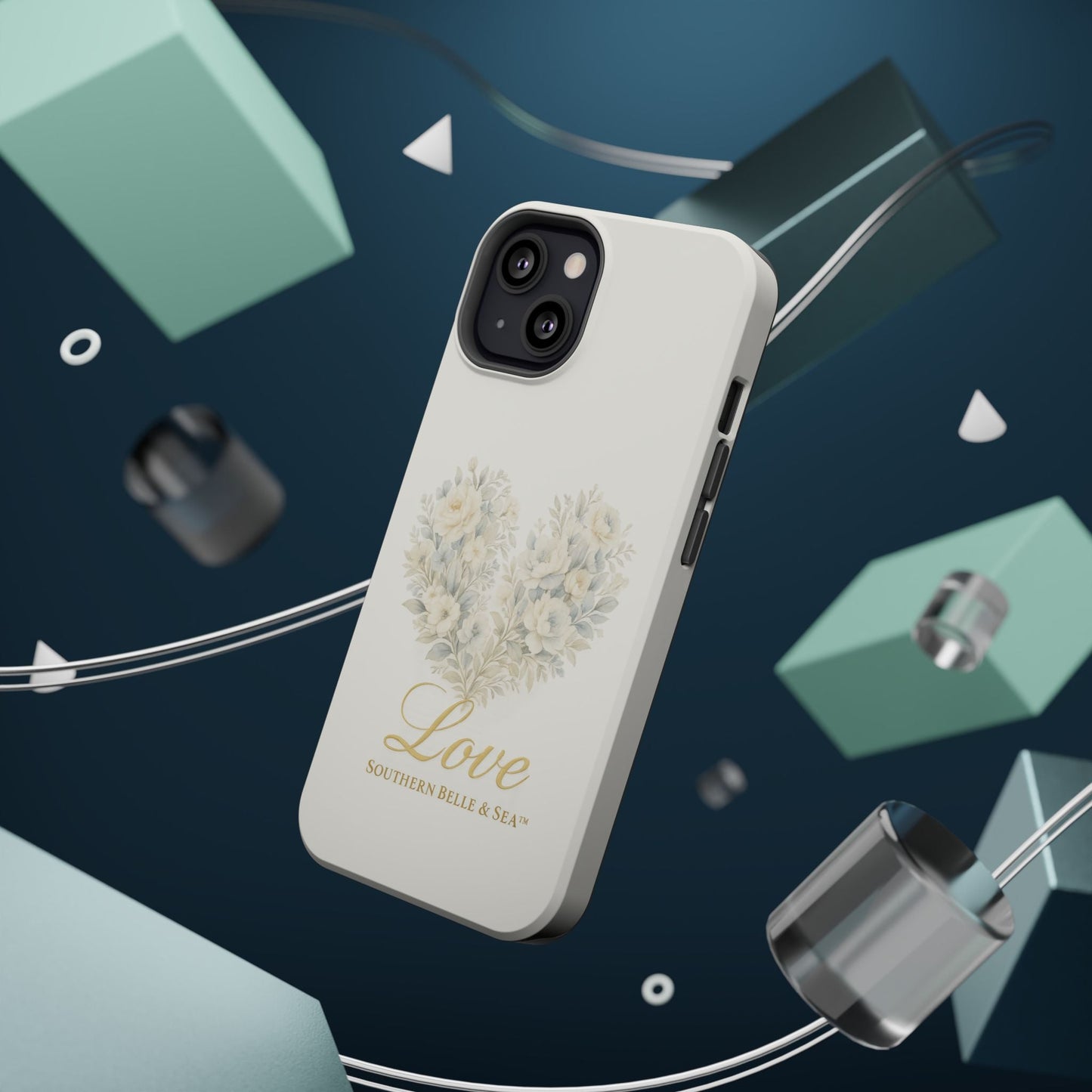 Phone Case — Floral Heart 'Love' Magnetic Impact - Resistant Case - Southern Belle & Sea