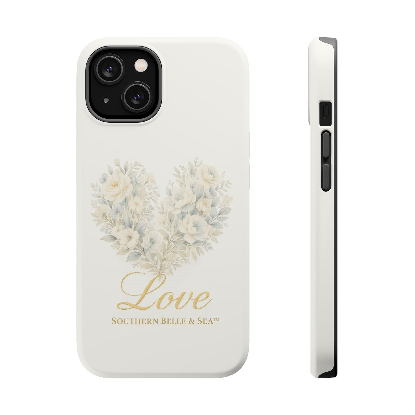 Phone Case — Floral Heart 'Love' Magnetic Impact - Resistant Case - Southern Belle & Sea