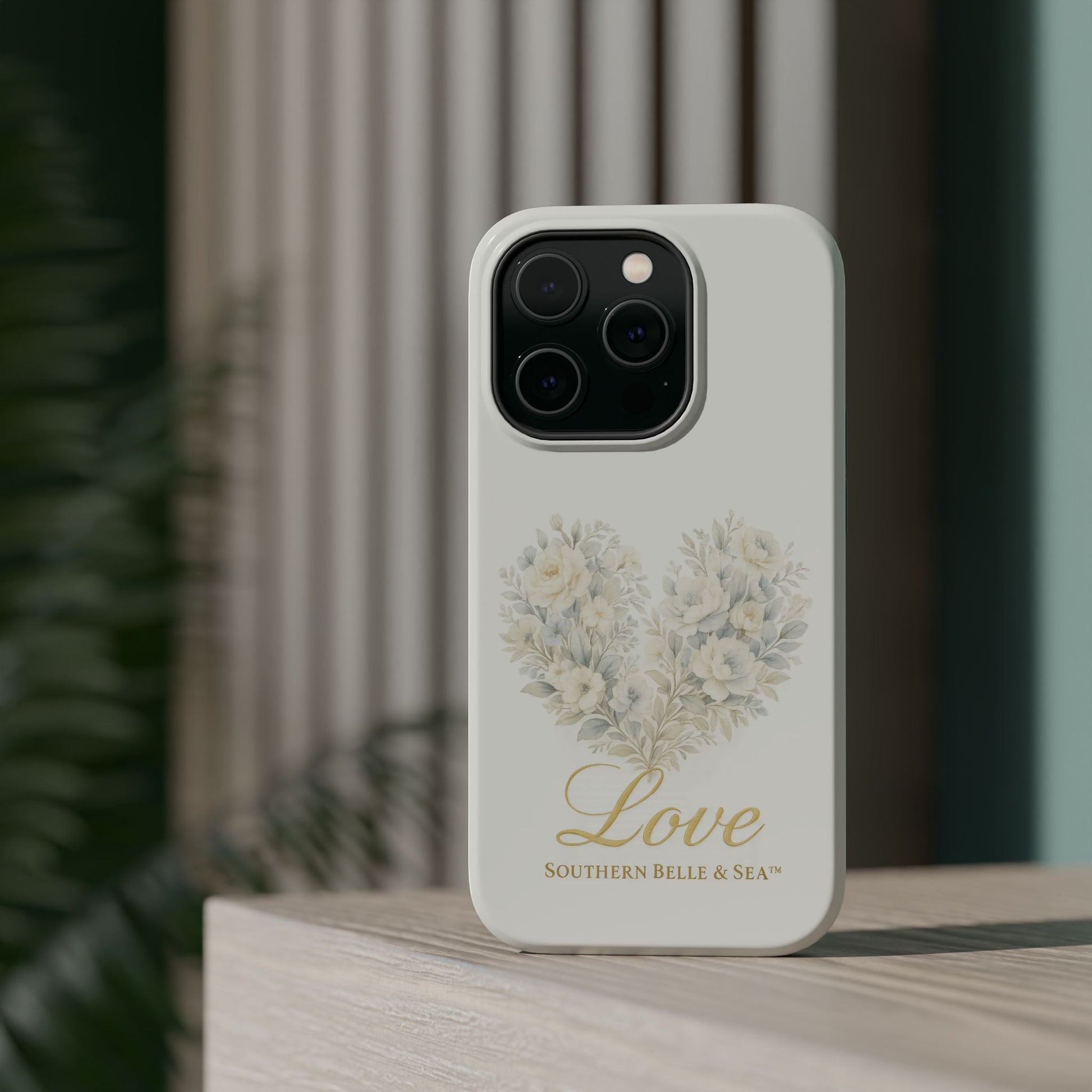 Phone Case — Floral Heart 'Love' Magnetic Impact - Resistant Case - Southern Belle & Sea